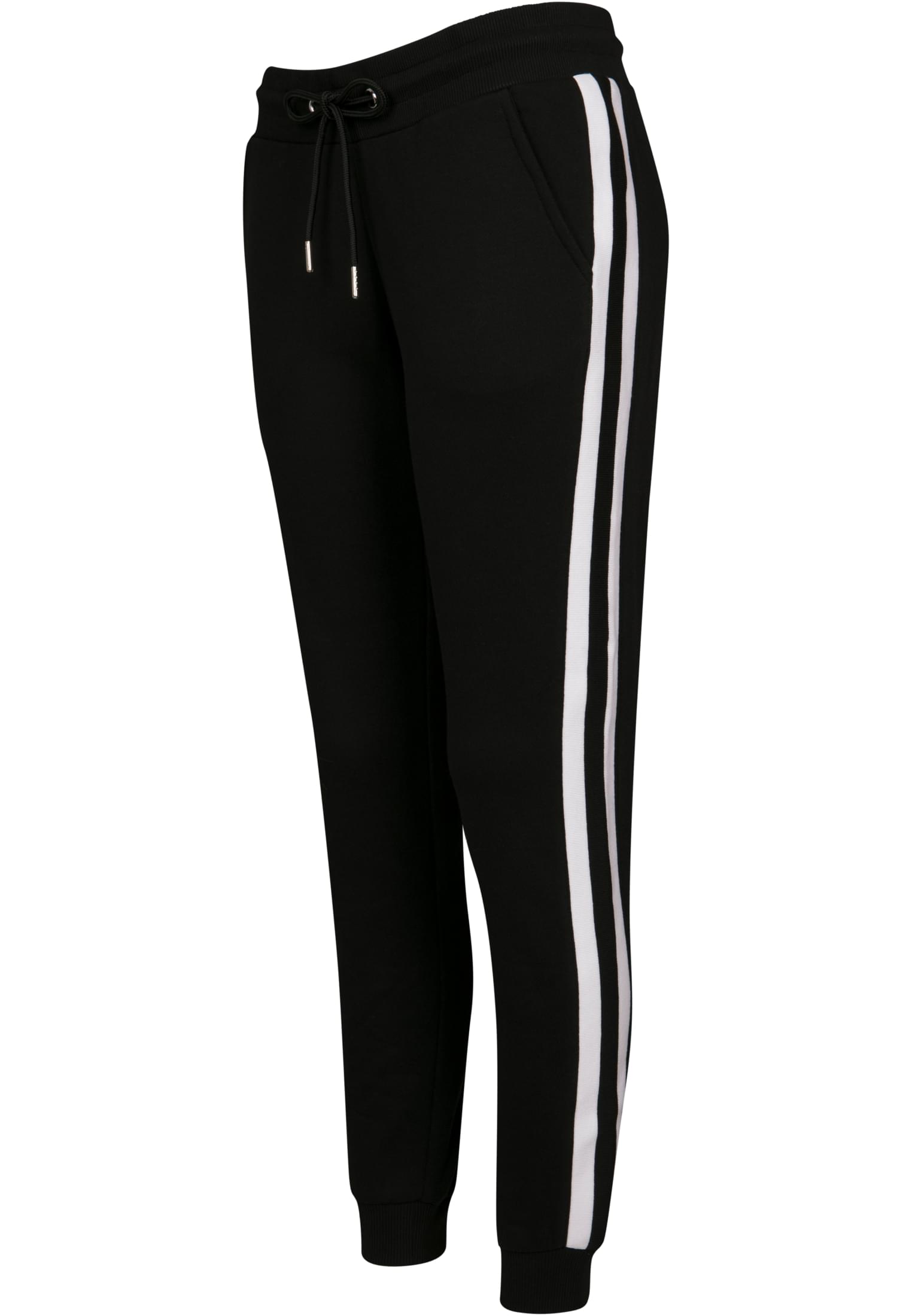 Damen Ladies College Contrast Sweatpants in Farbe black/white/black