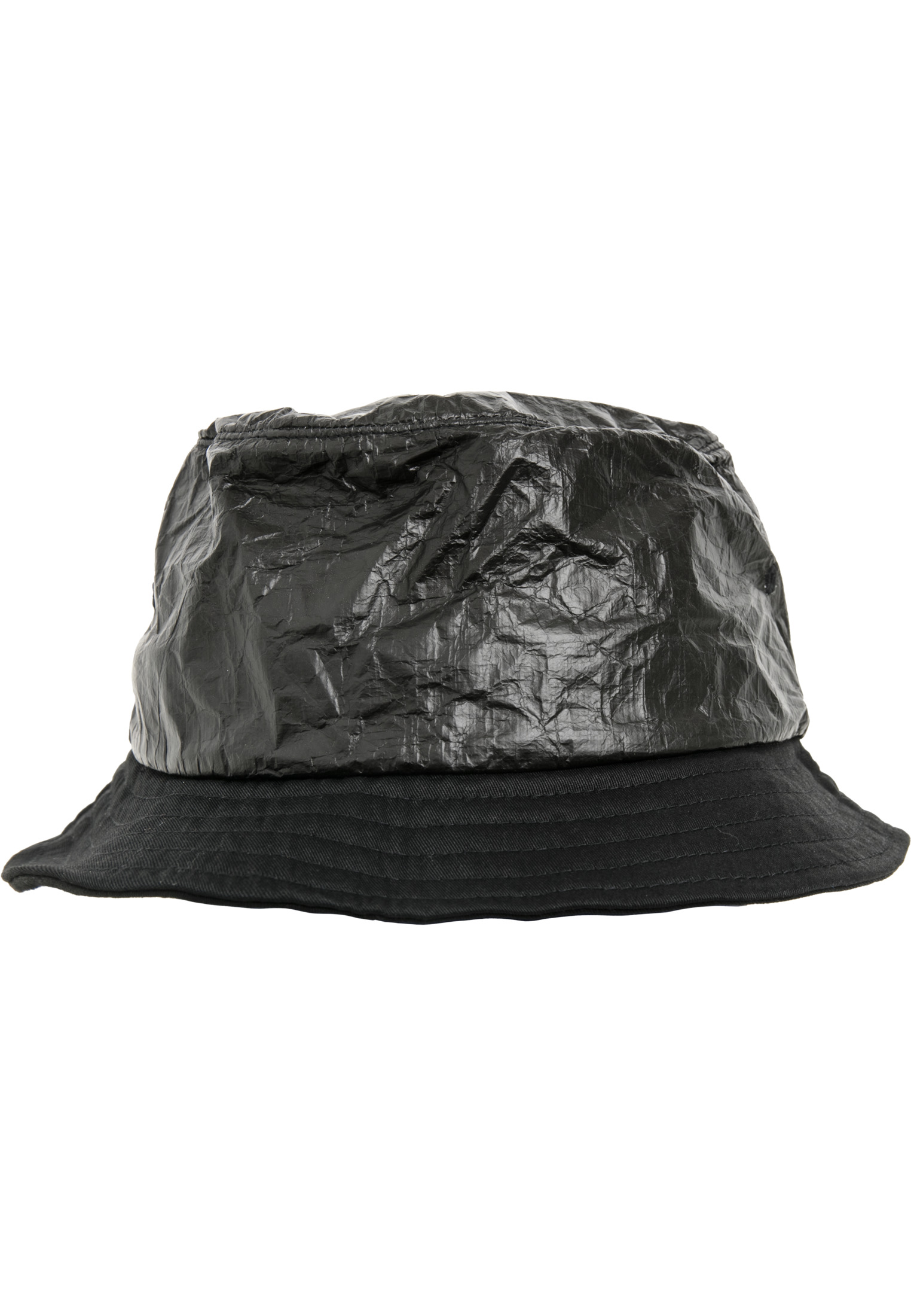 Bucket Hat Crinkled Paper Bucket Hat in Farbe black