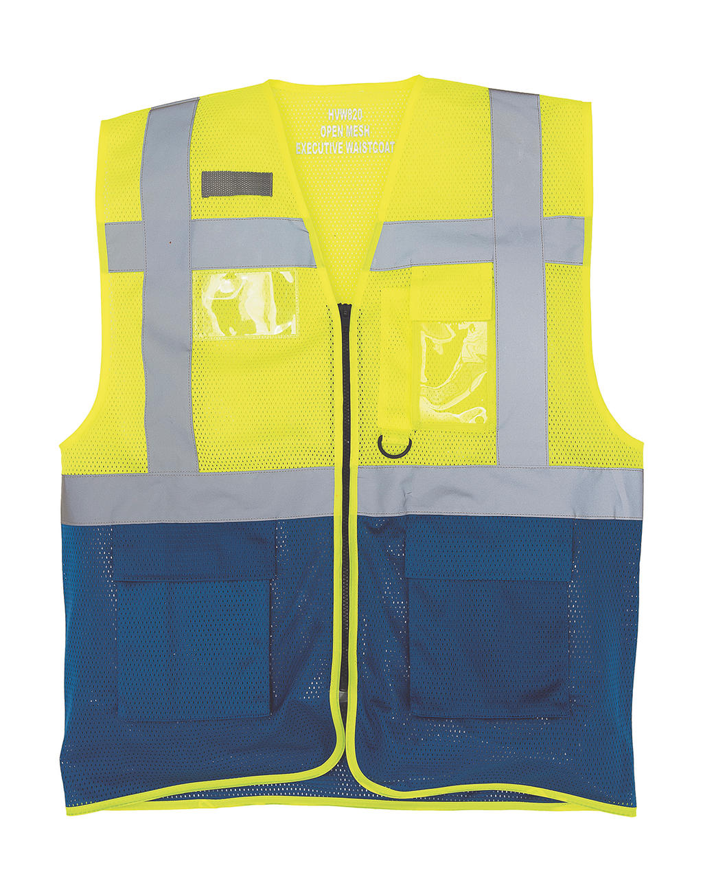  Fluo Open Mesh Executive Waistcoat in Farbe Fluo Yellow/Royal Blue