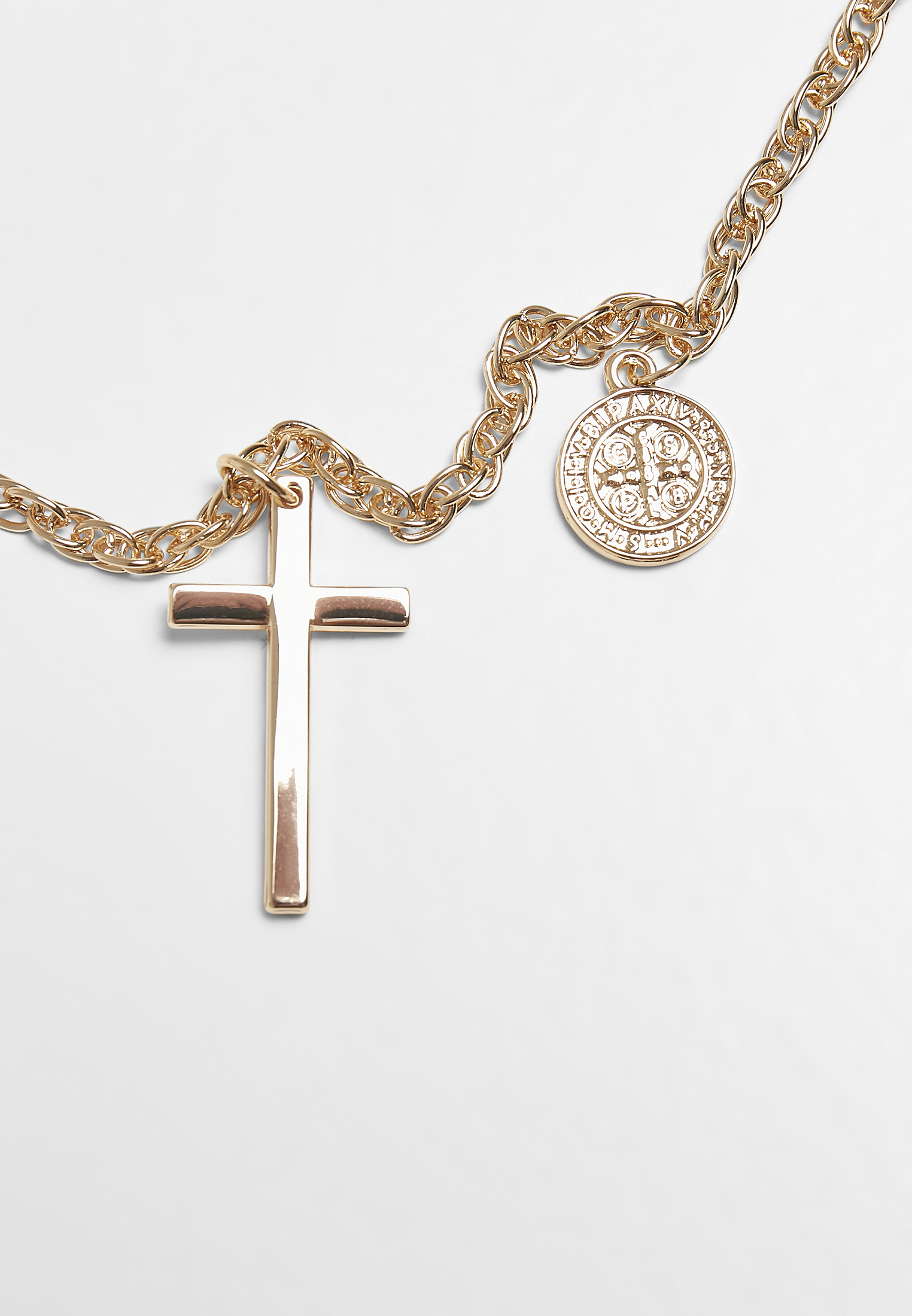 Schmuck Mini Coin Cross Necklace in Farbe gold
