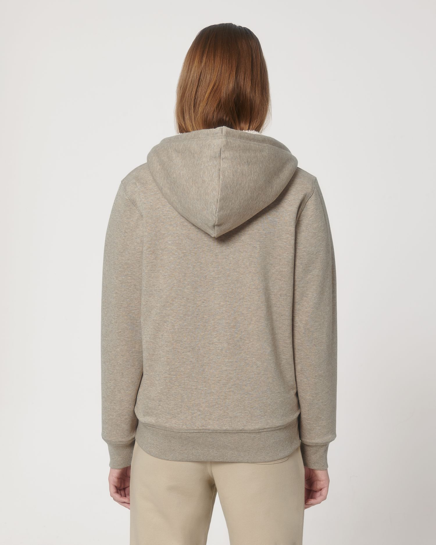 Zip-thru sweatshirts Hygger Sherpa in Farbe Heather Sand