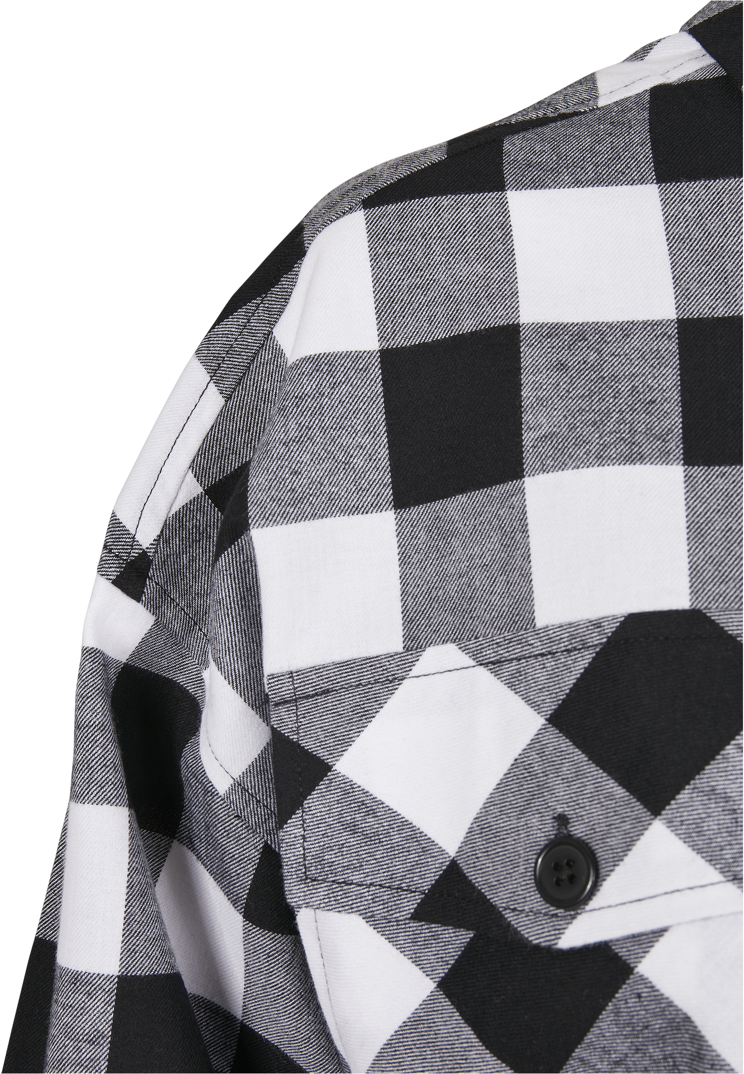 Curvy Ladies Short Oversized Check Shirt in Farbe black/white