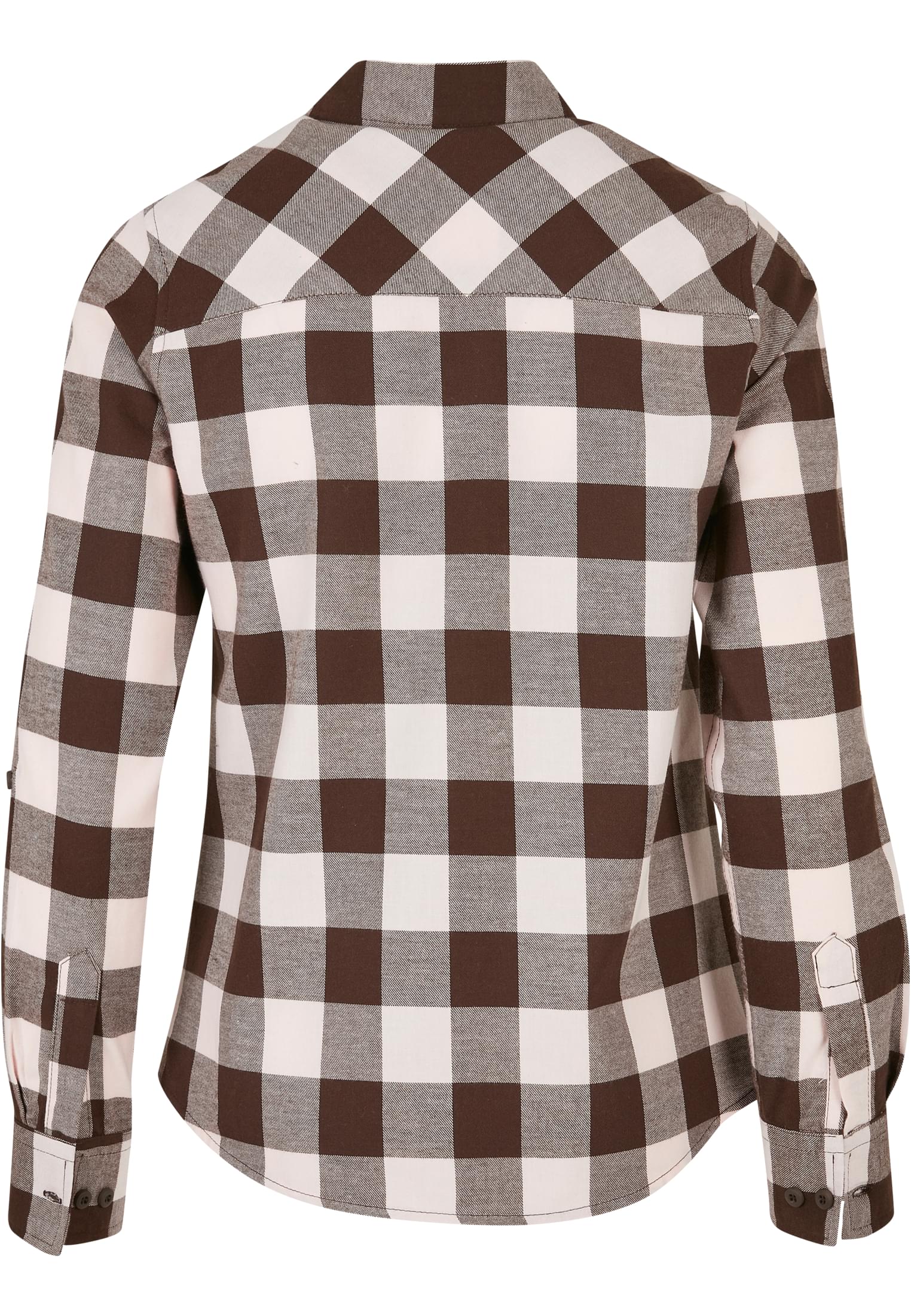 Damen Ladies Turnup Checked Flanell Shirt in Farbe pink/brown