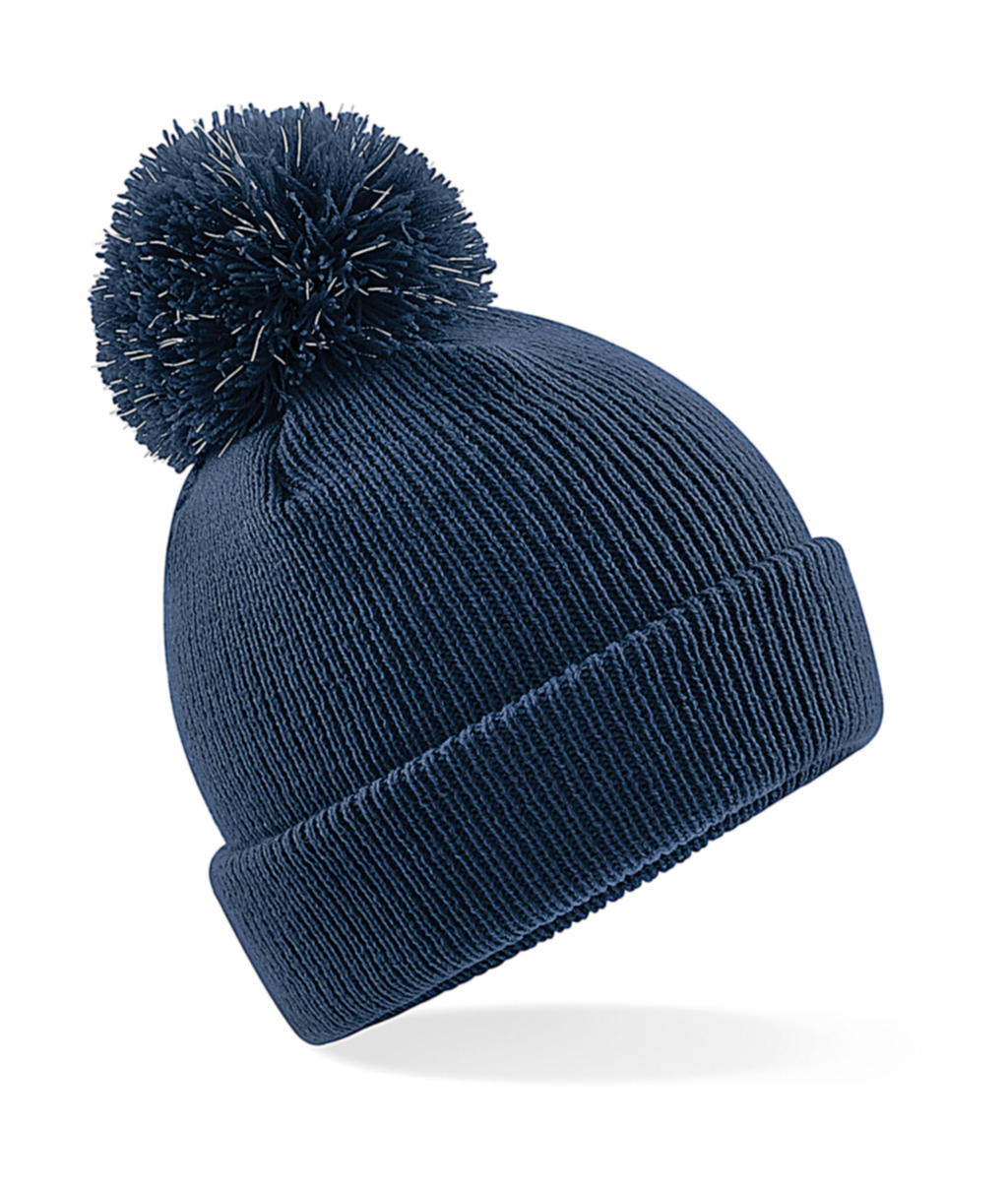  Junior Reflective Bobble Beanie in Farbe French Navy