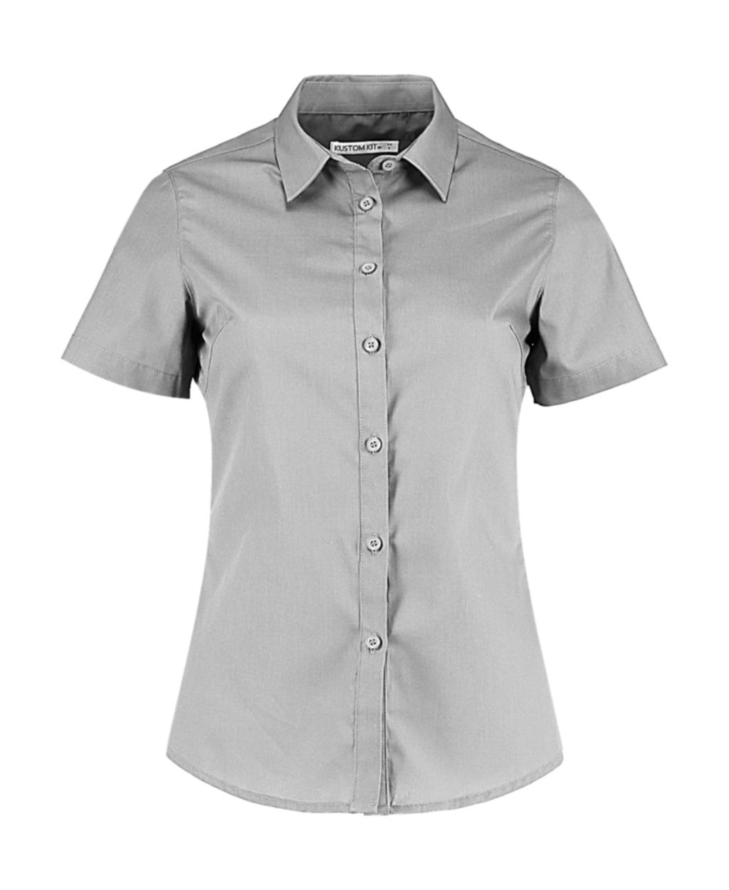  Womens Tailored Fit Poplin Shirt SSL in Farbe Light Grey