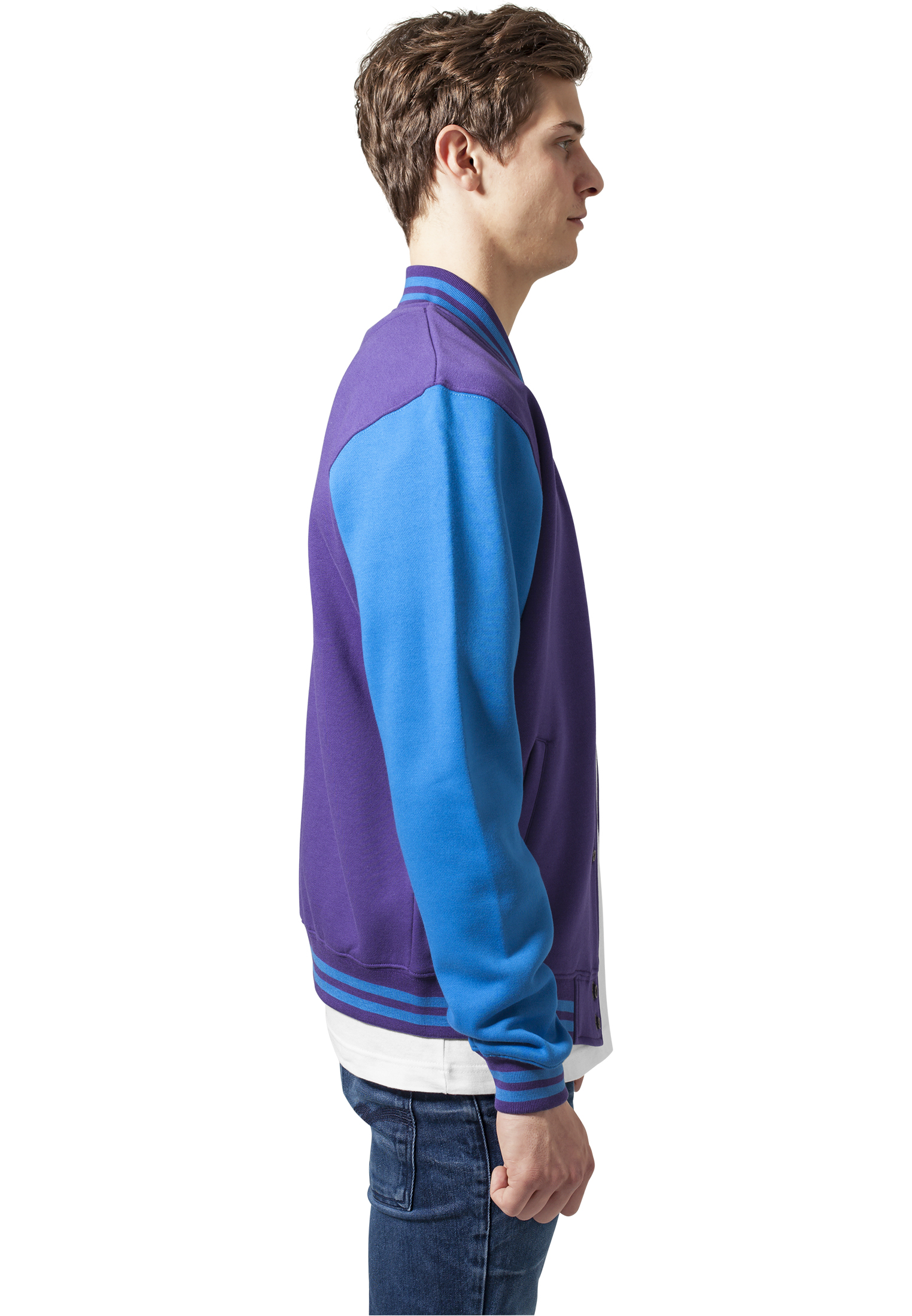 College Jacken 2-tone College Sweatjacket in Farbe pur/tur