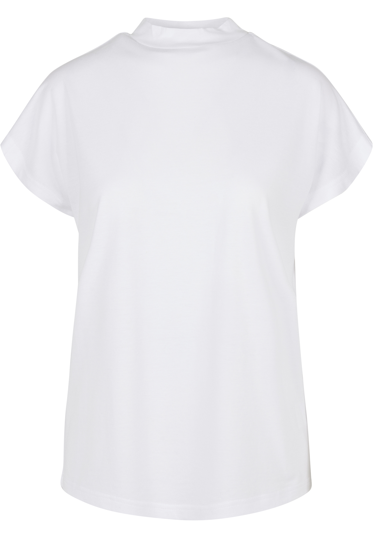 T-Shirts Ladies Oversized Cut On Sleeve Viscose Tee in Farbe white