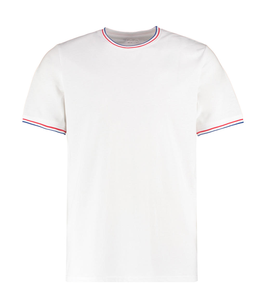  Fashion Fit Tipped Tee in Farbe White/Red/Royal