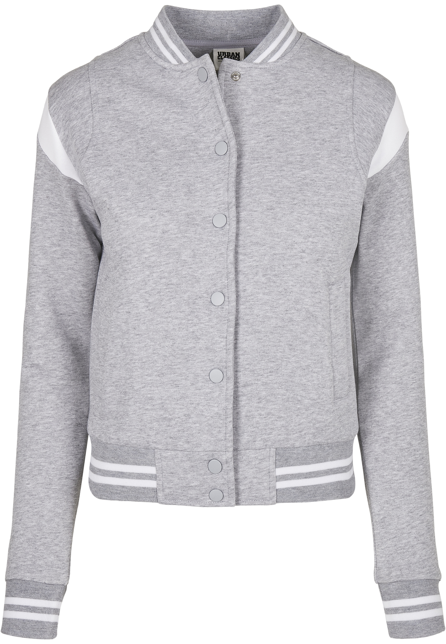 Nachhaltig Ladies Organic Inset College Sweat Jacket in Farbe grey/white