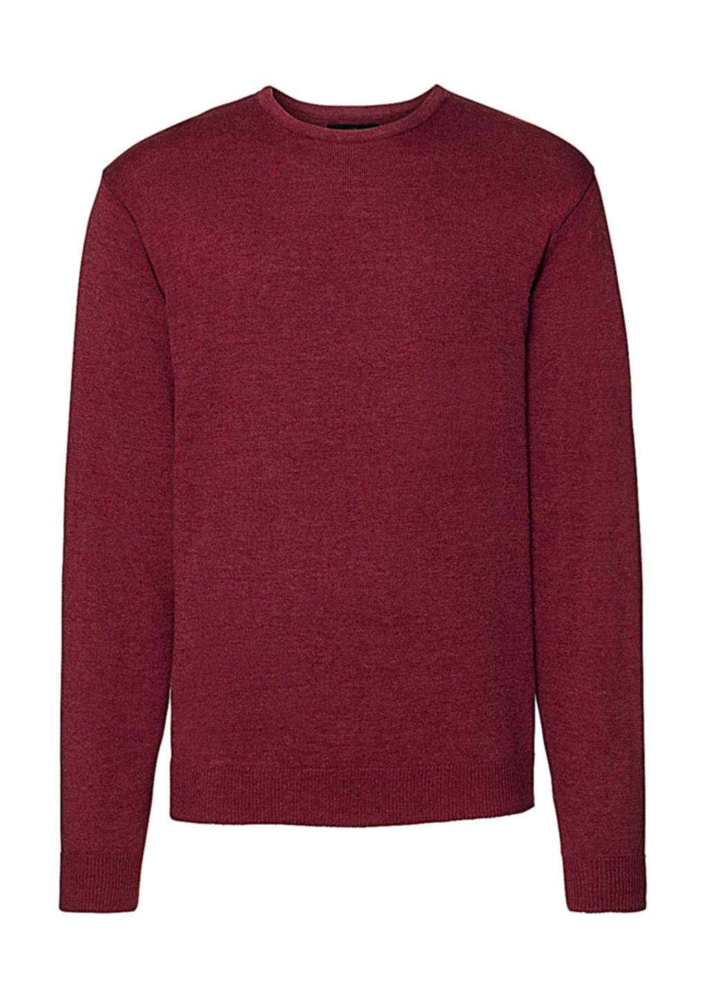  Mens Crew Neck Knitted Pullover in Farbe Cranberry Marl