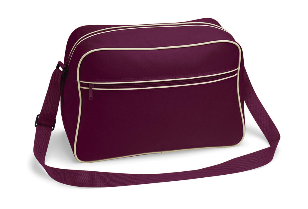  Retro Shoulder Bag in Farbe Burgundy/Sand