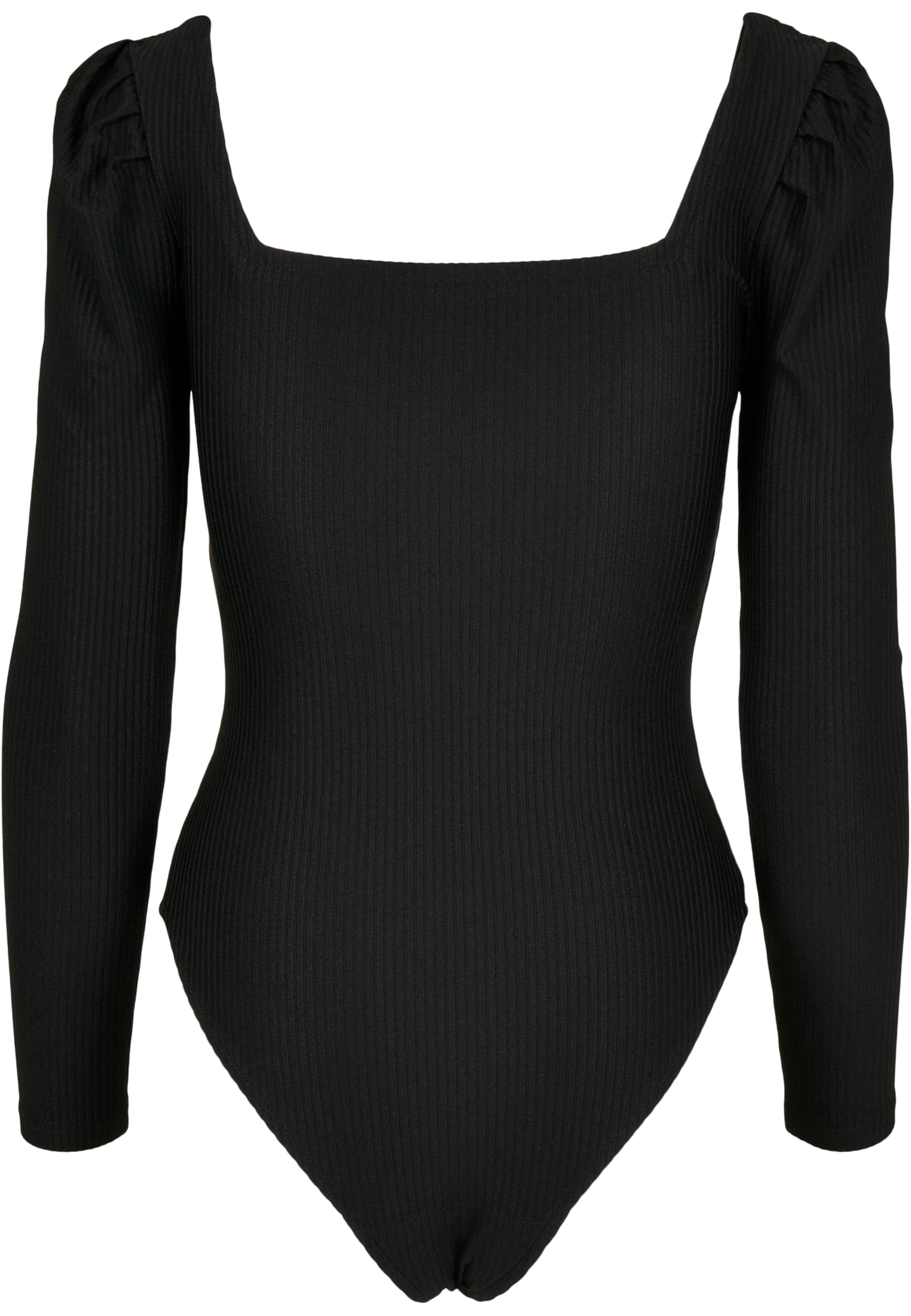 Body Ladies Rib Puffer Sleeve Body LS in Farbe black