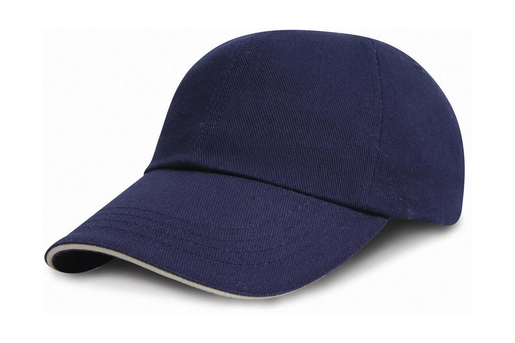  Brushed Cotton Sandwich Cap in Farbe Navy/White
