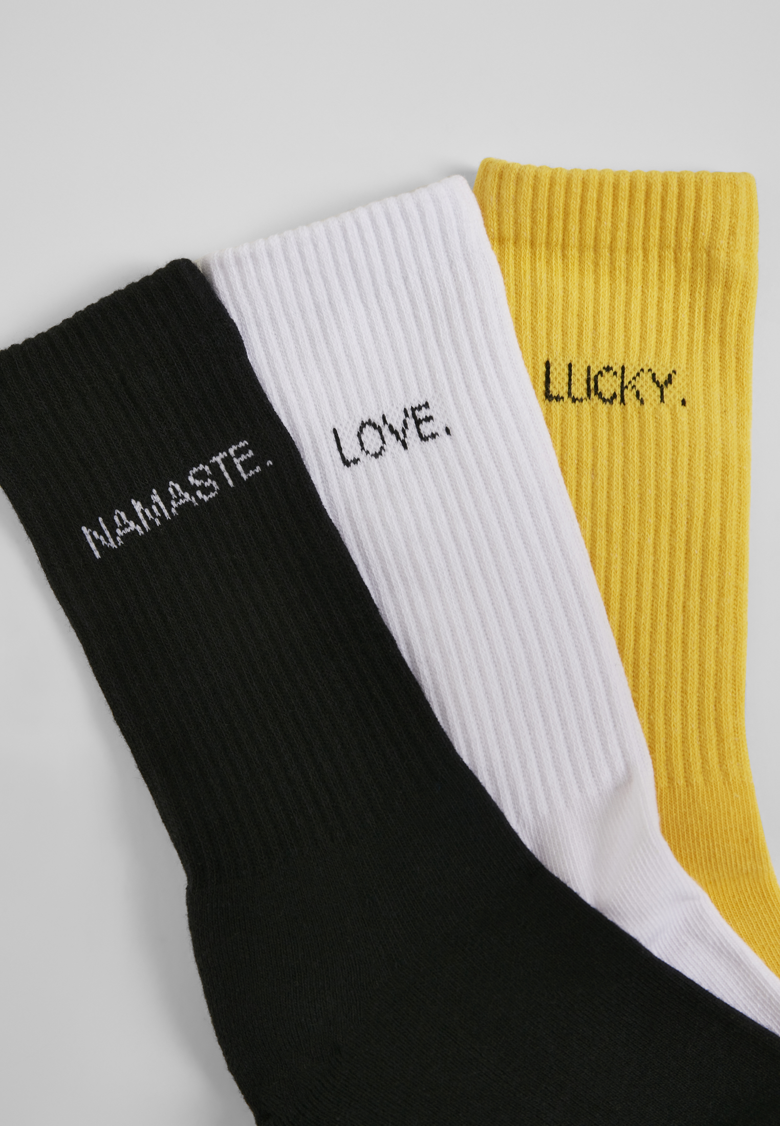 Socken Wording Socks 3-Pack in Farbe black/white/yellow