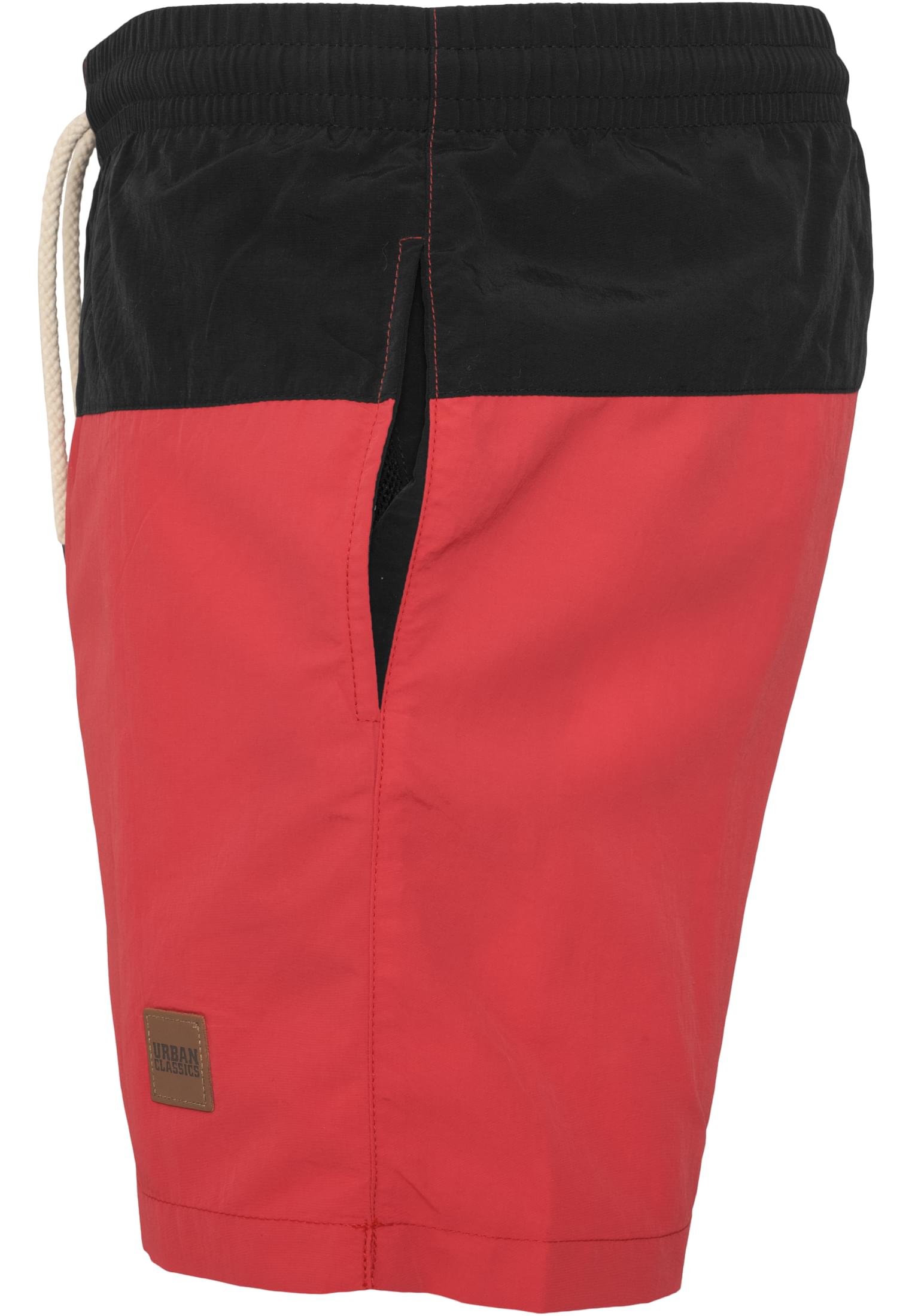 Plus Size Block Swim Shorts in Farbe blk/red