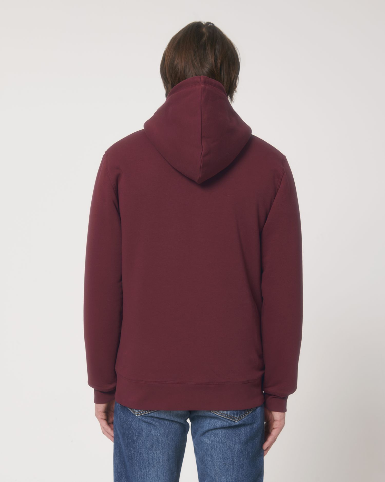 Zip-thru sweatshirts Hygger Sherpa in Farbe Burgundy