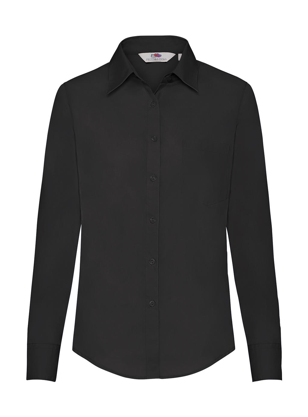  Ladies Poplin Shirt LS in Farbe Black
