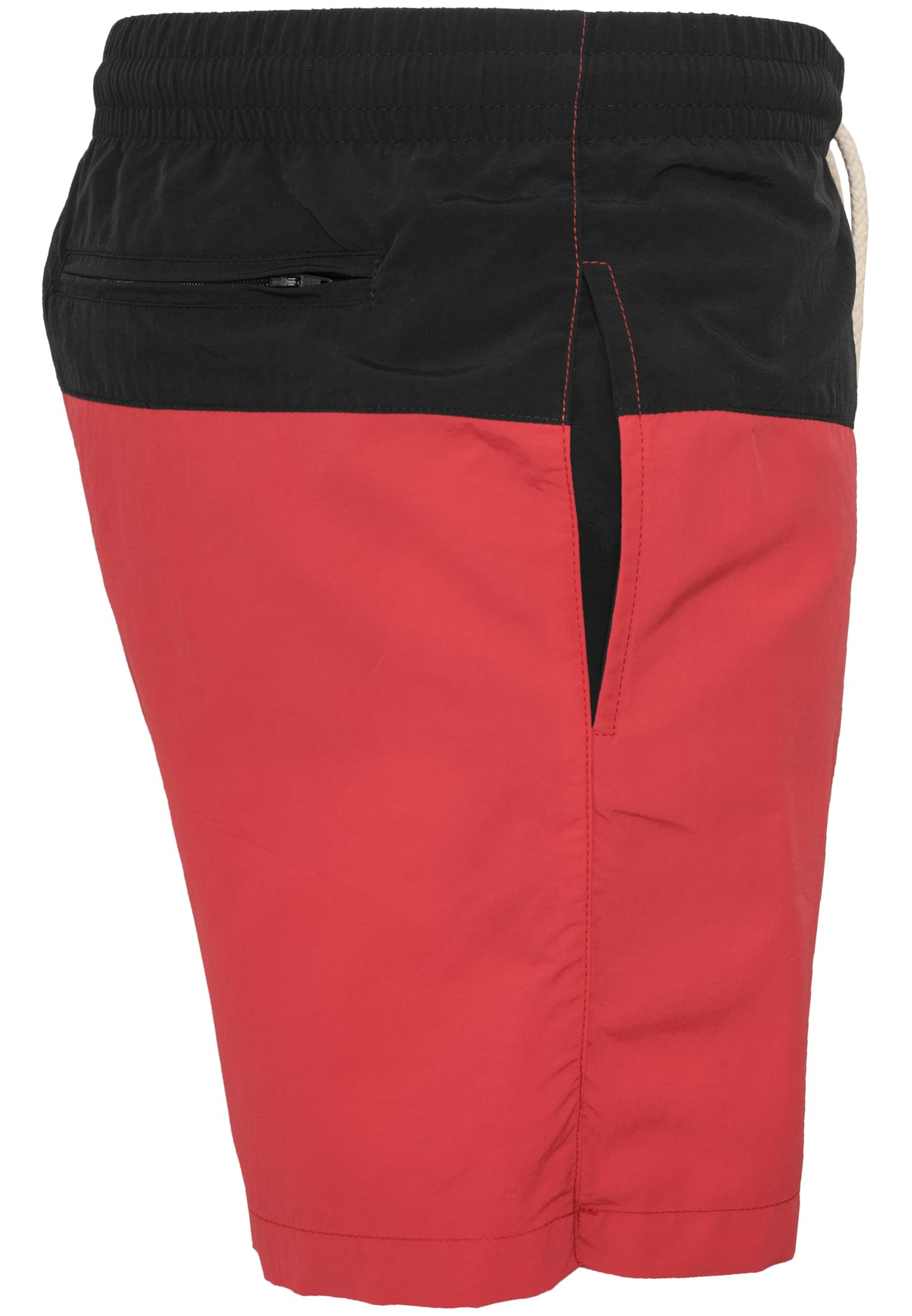 Plus Size Block Swim Shorts in Farbe blk/red