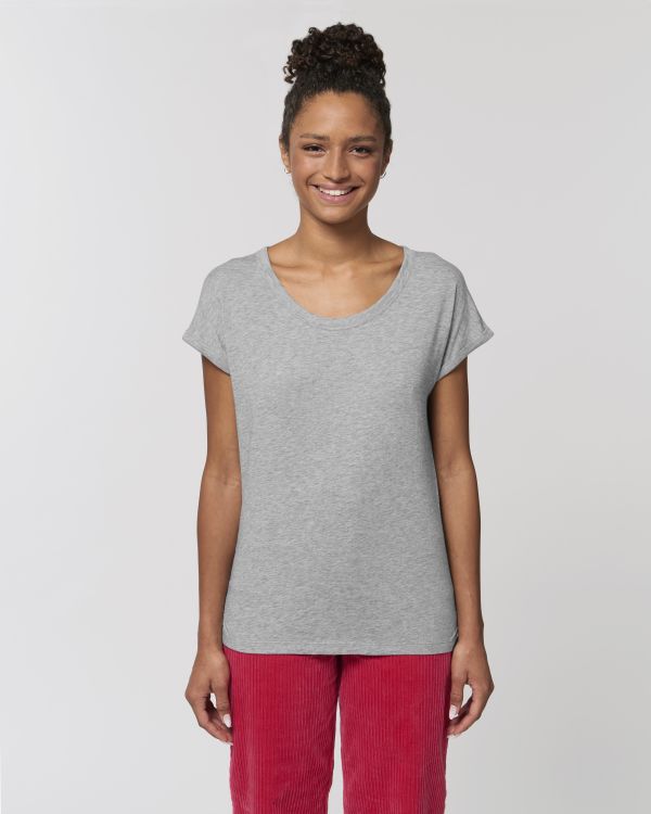 T-Shirt Stella Rounder Slub in Farbe Heather Grey Slub