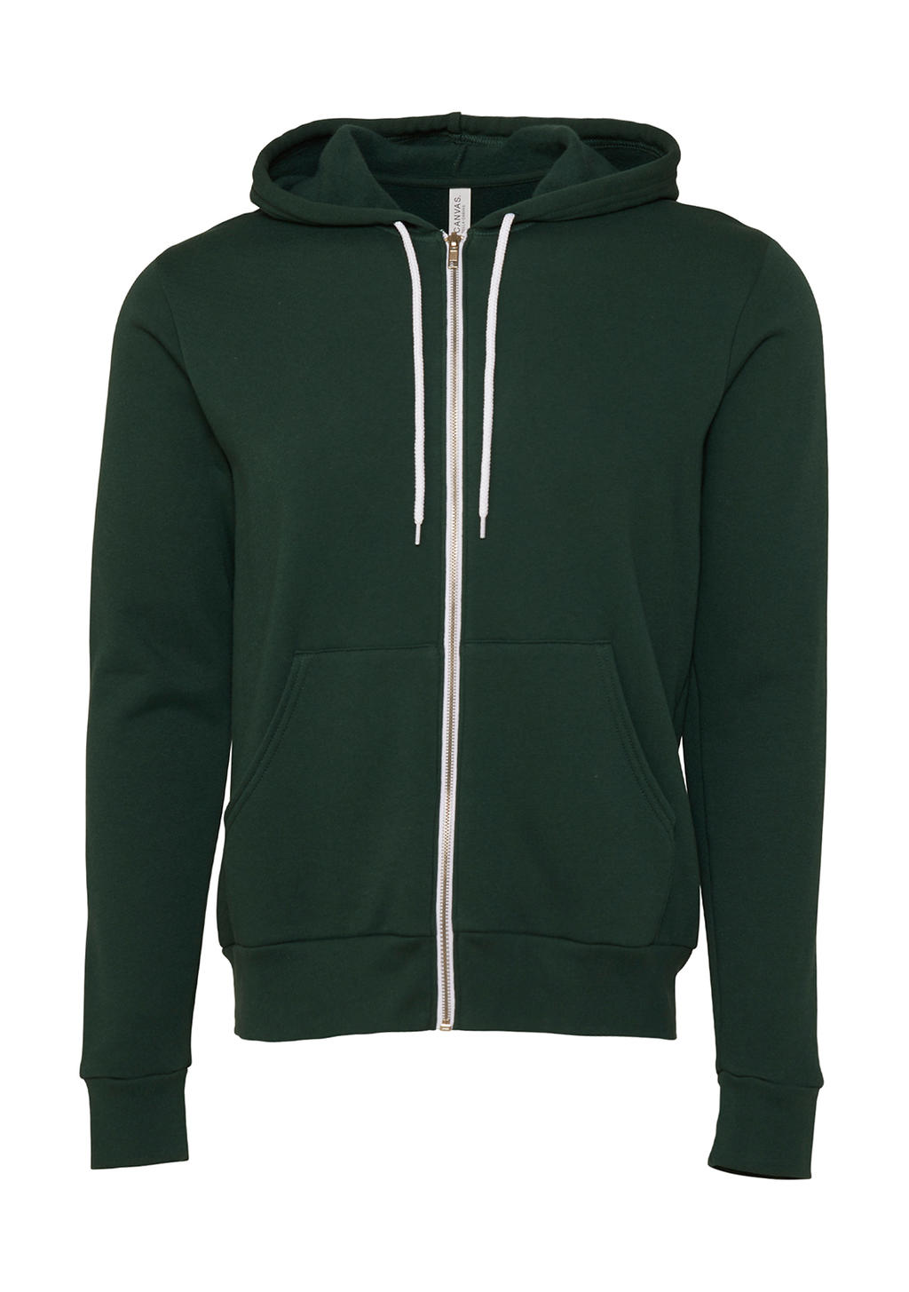  Unisex Poly-Cotton Full Zip Hoodie in Farbe Forest