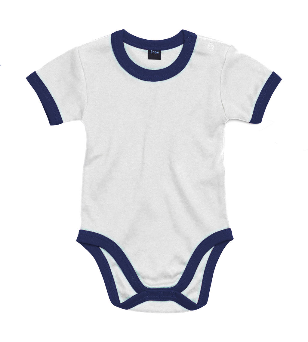  Baby Ringer Bodysuit in Farbe White/Nautical Navy
