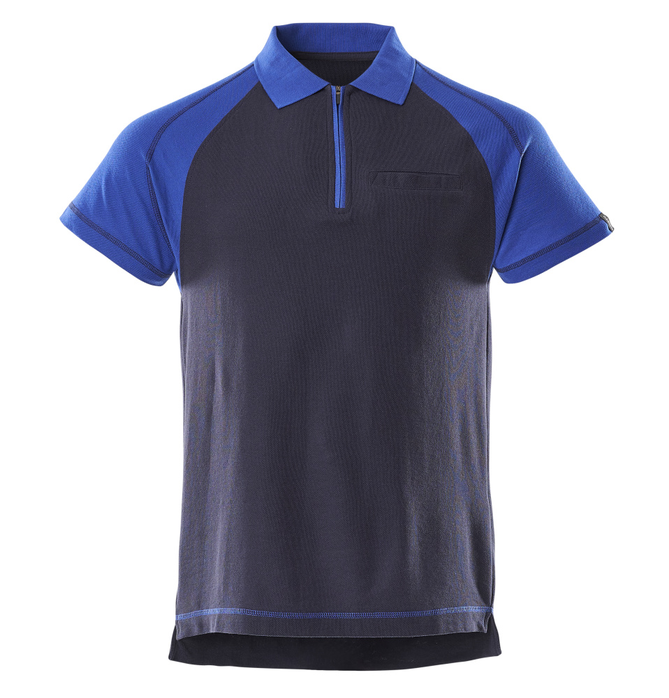 Polo-Shirt mit Brusttasche IMAGE Polo-Shirt mit Brusttasche in Farbe Marine/Kornblau