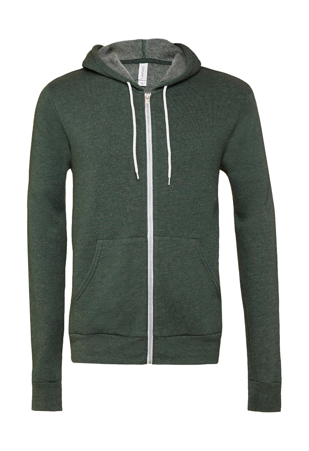  Unisex Poly-Cotton Full Zip Hoodie in Farbe Heather Forest