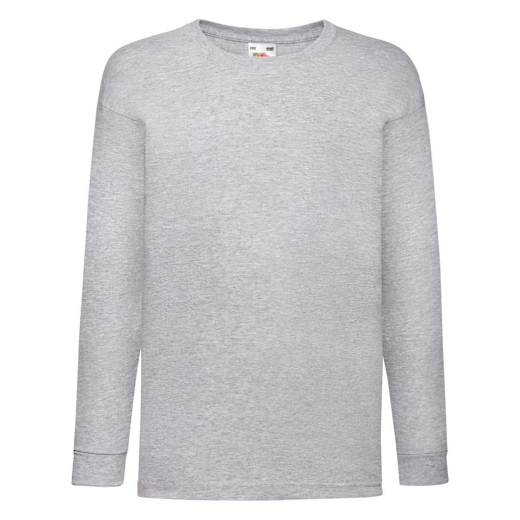  Kids Valueweight Long Sleeve T in Farbe Heather Grey