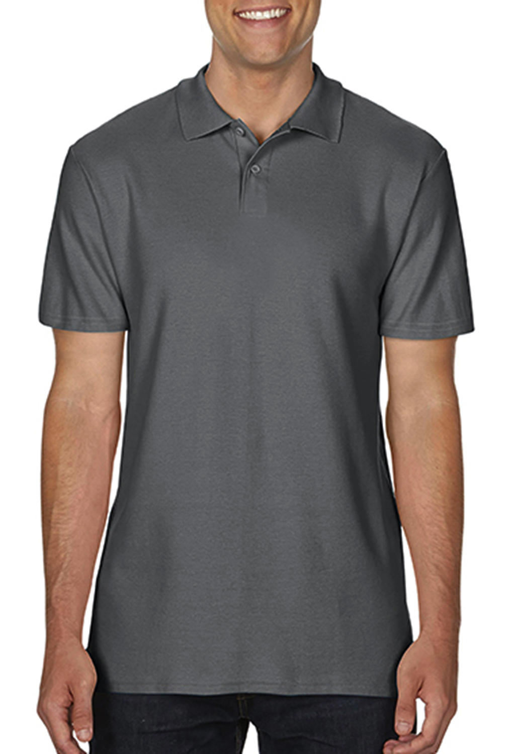  Softstyle? Adult Double Pique Polo in Farbe Charcoal