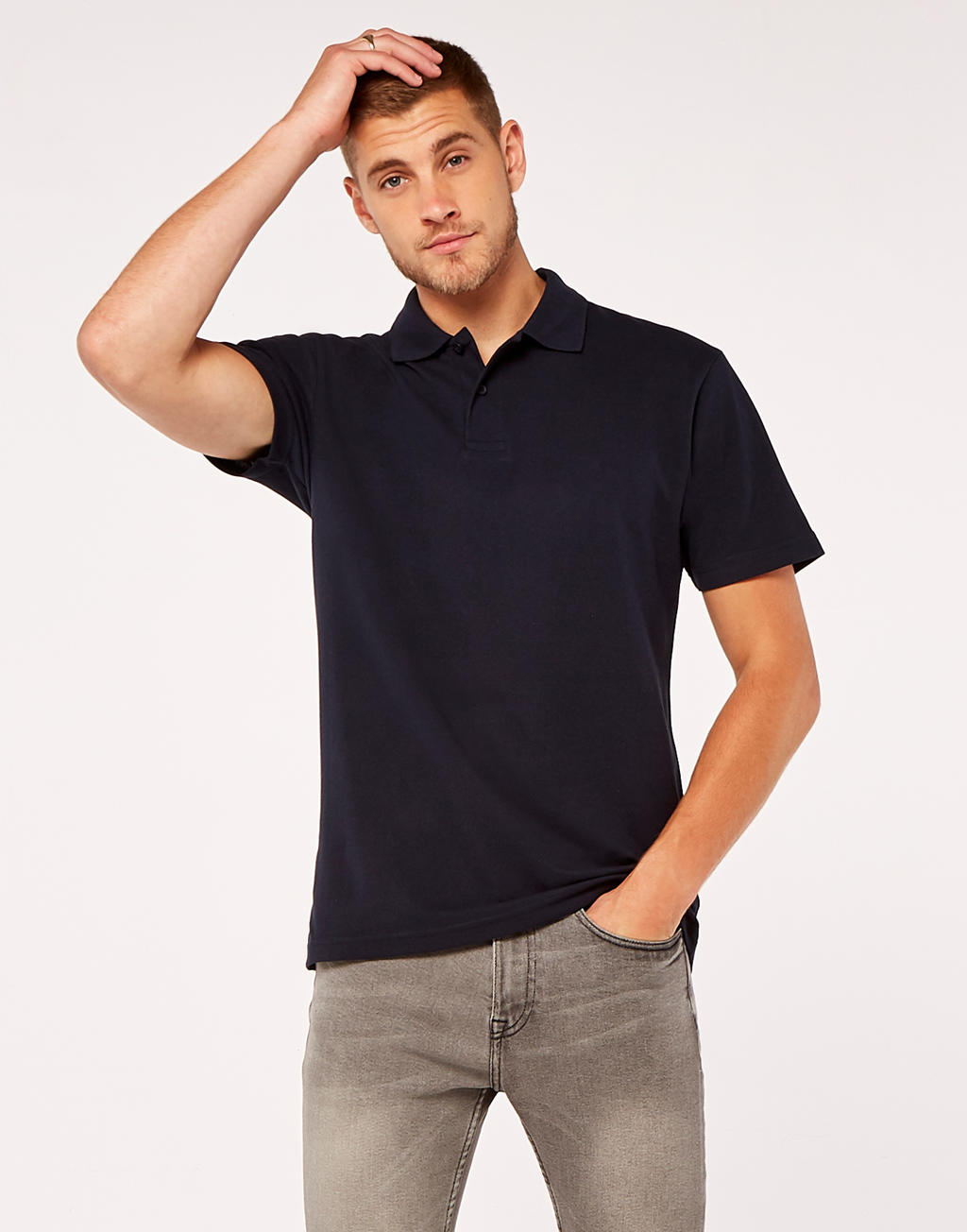  Mens Regular Fit Workforce Polo in Farbe White