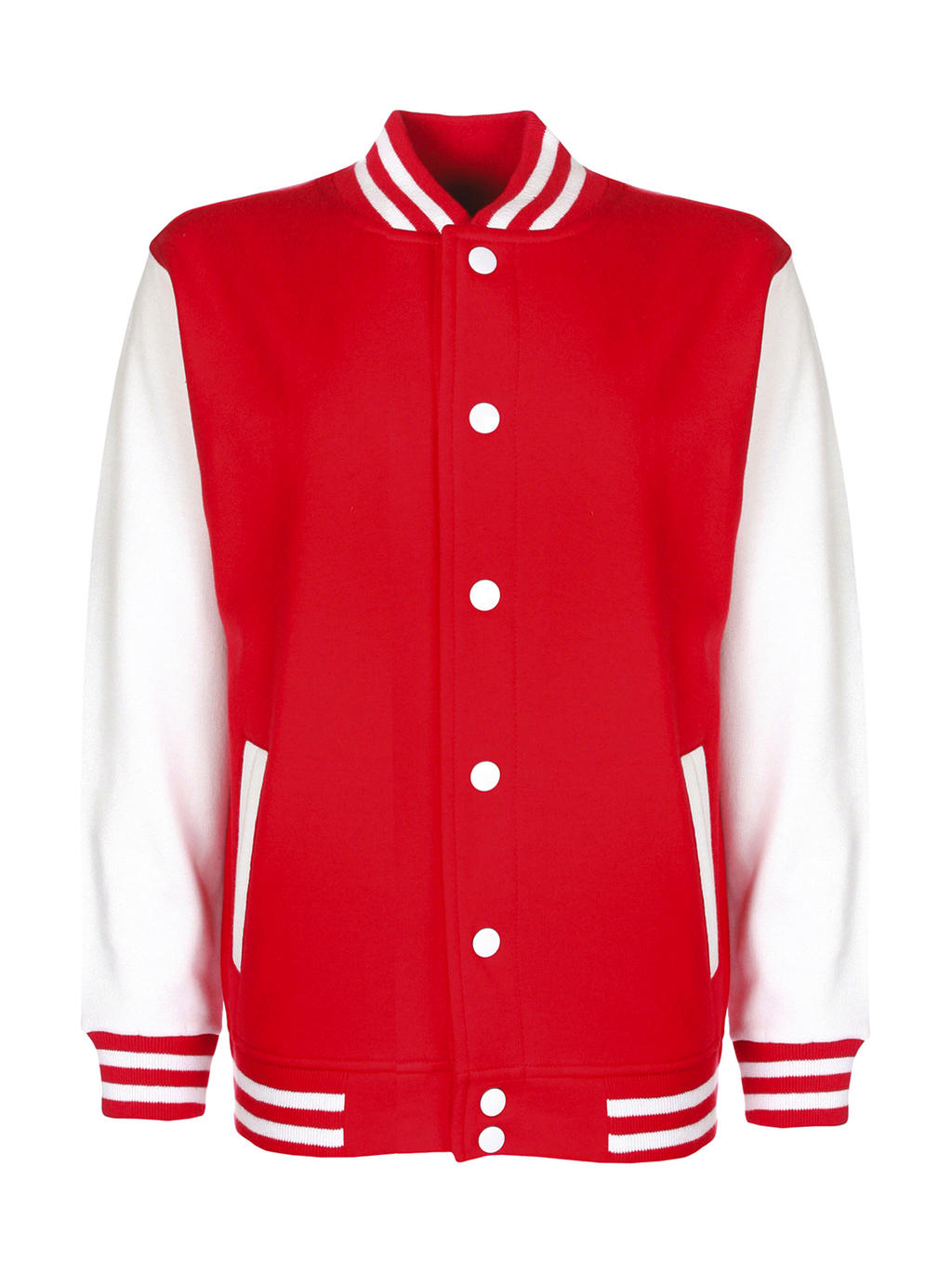  Junior Varsity Jacket in Farbe Fire Red/White