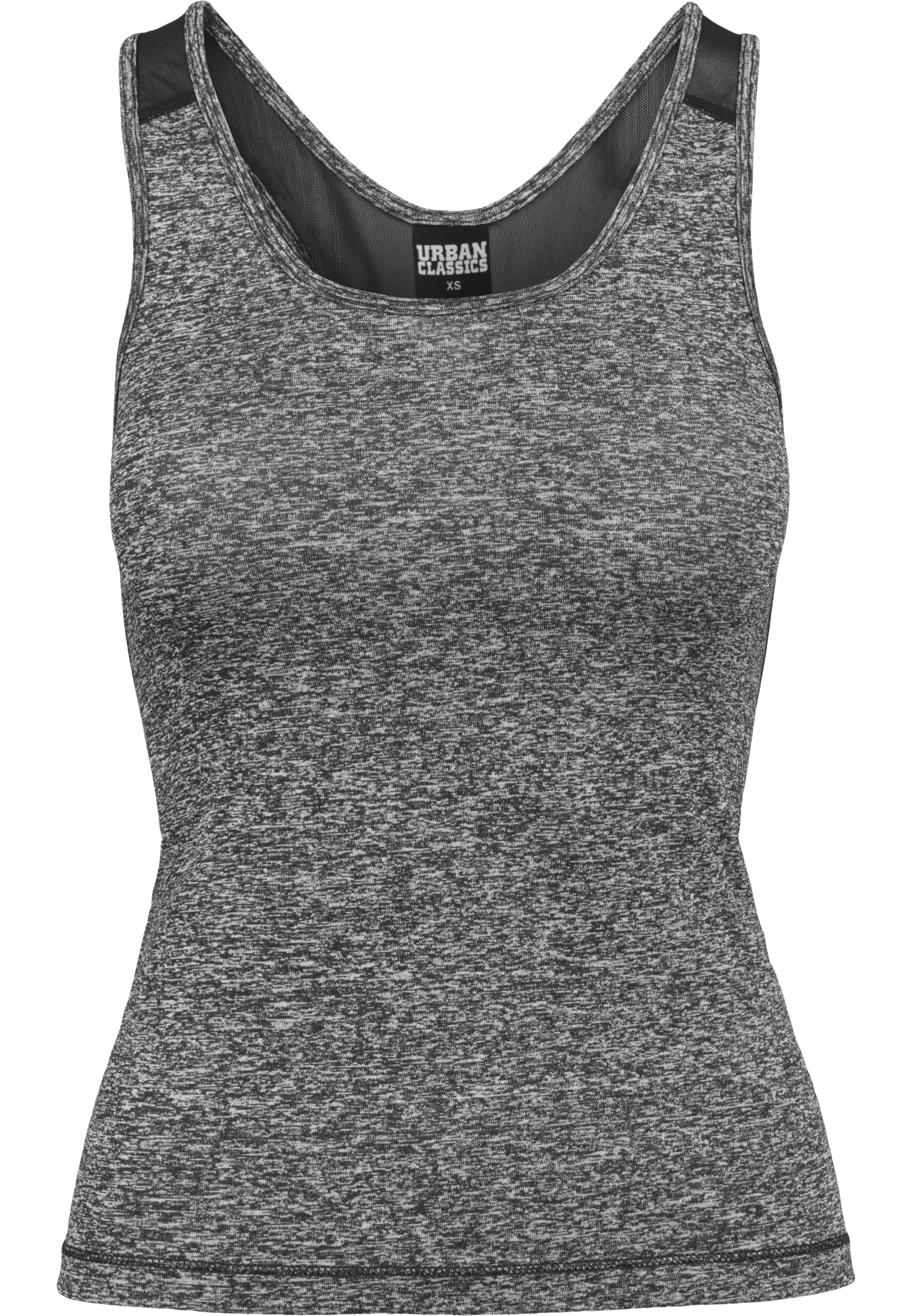 Athleisure Ladies Active Melange Trainings Top in Farbe charcoal/white/black
