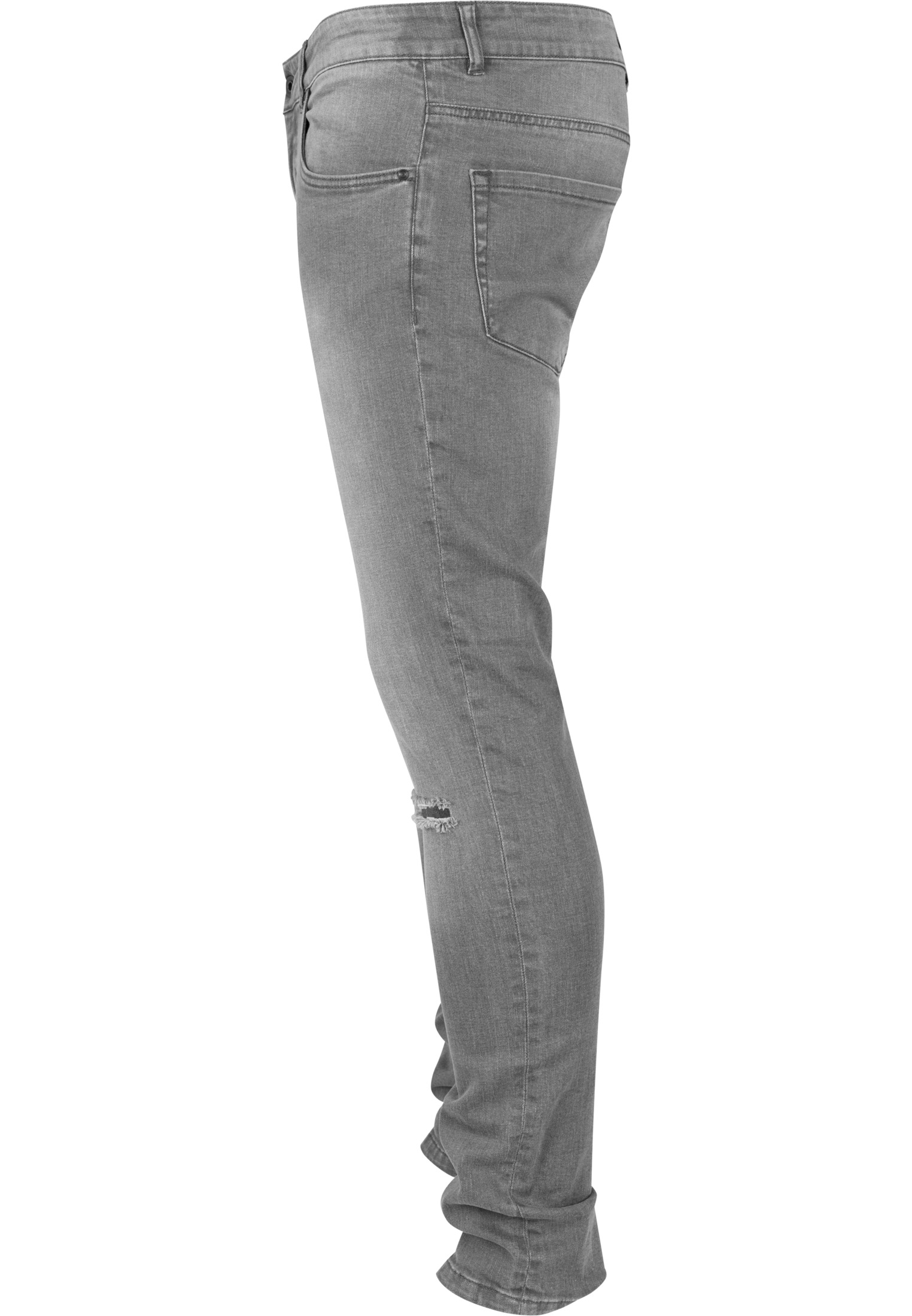 Hosen Slim Fit Knee Cut Denim Pants in Farbe grey
