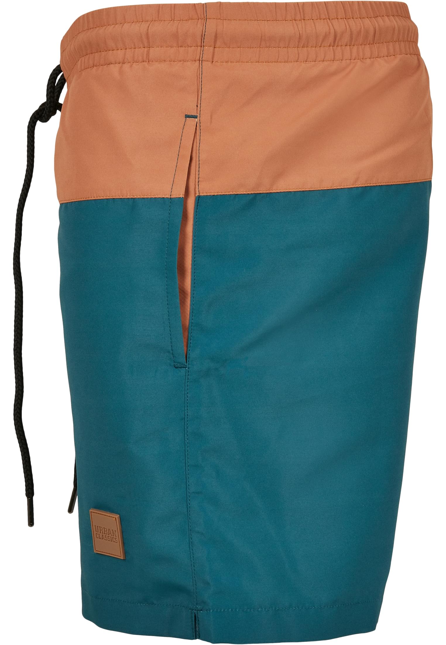 Plus Size Block Swim Shorts in Farbe teal/toffee