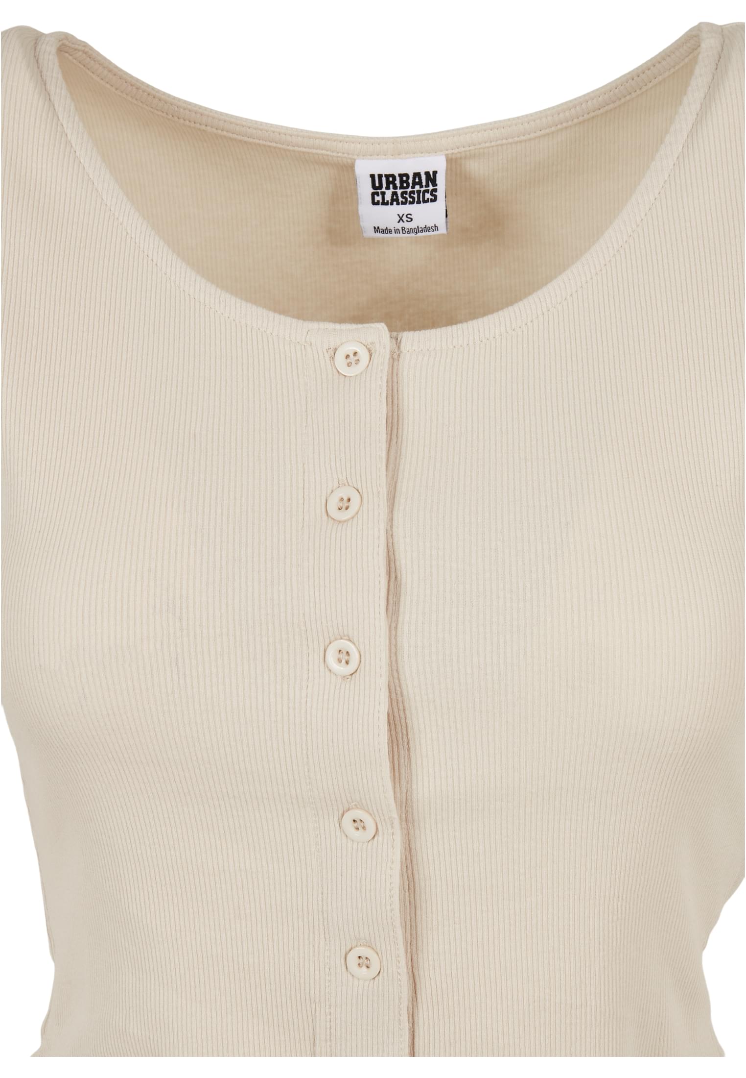 Frauen Ladies Cropped Button Up Rib Tee in Farbe softseagrass