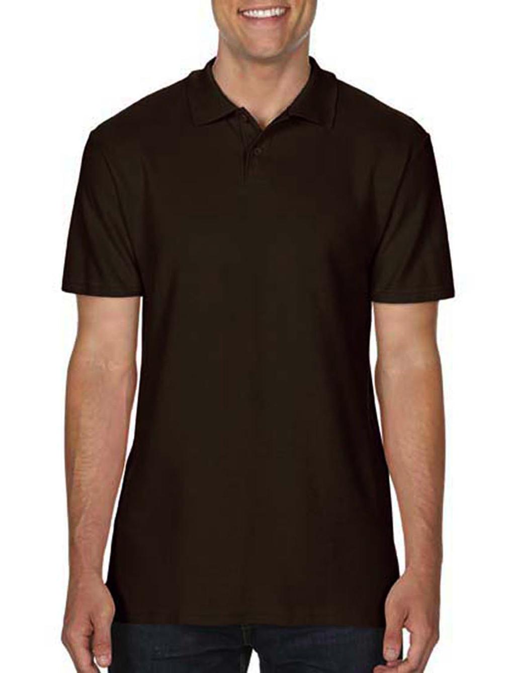  Softstyle? Adult Double Pique Polo in Farbe Dark Chocolate