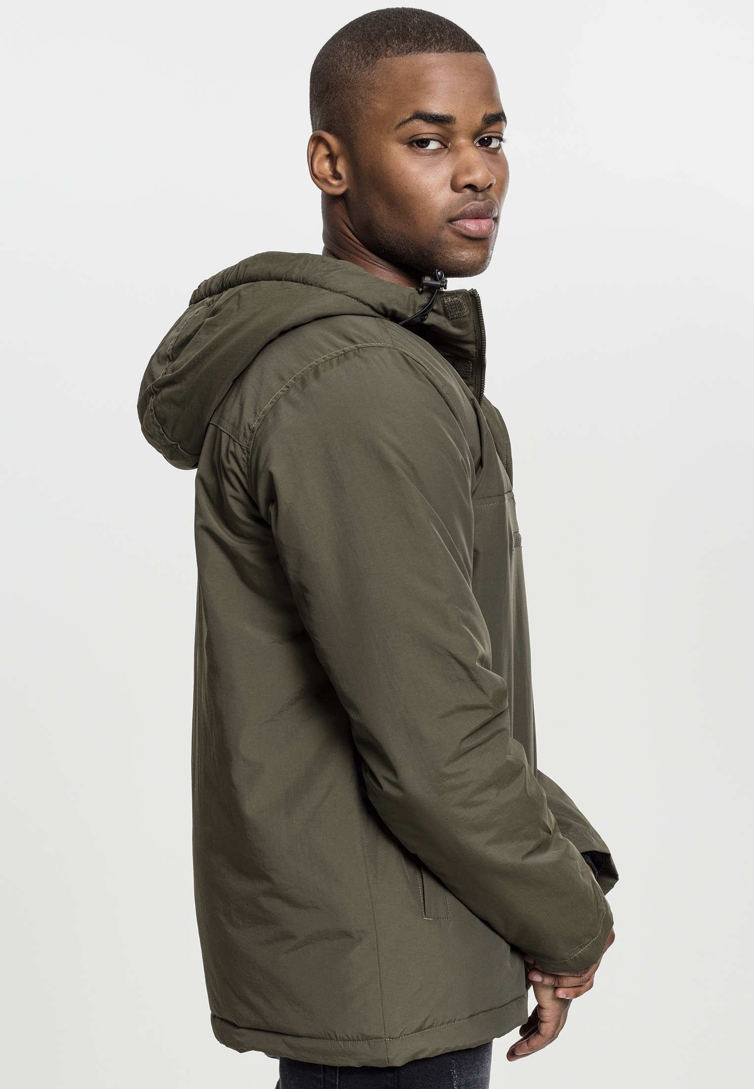 Winter Jacken Padded Pull Over Jacket in Farbe olive