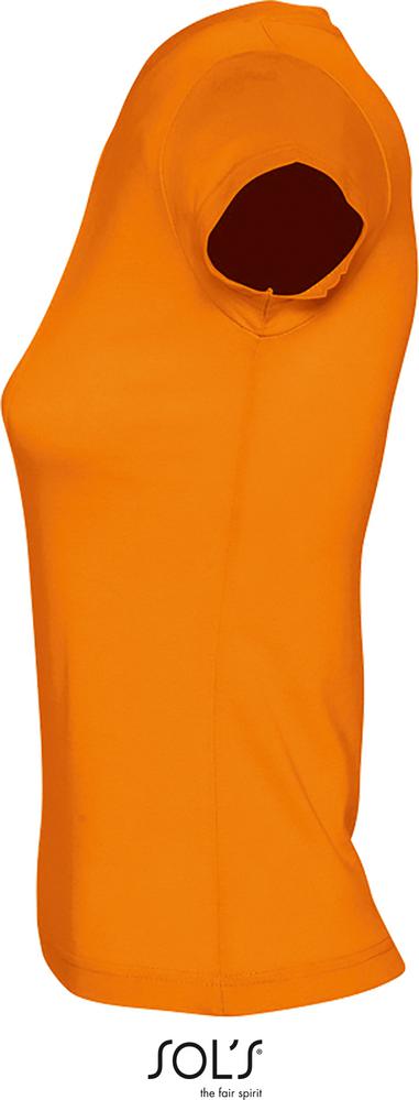 T-Shirt Moon Damen V-Neck T-Shirt in Farbe orange