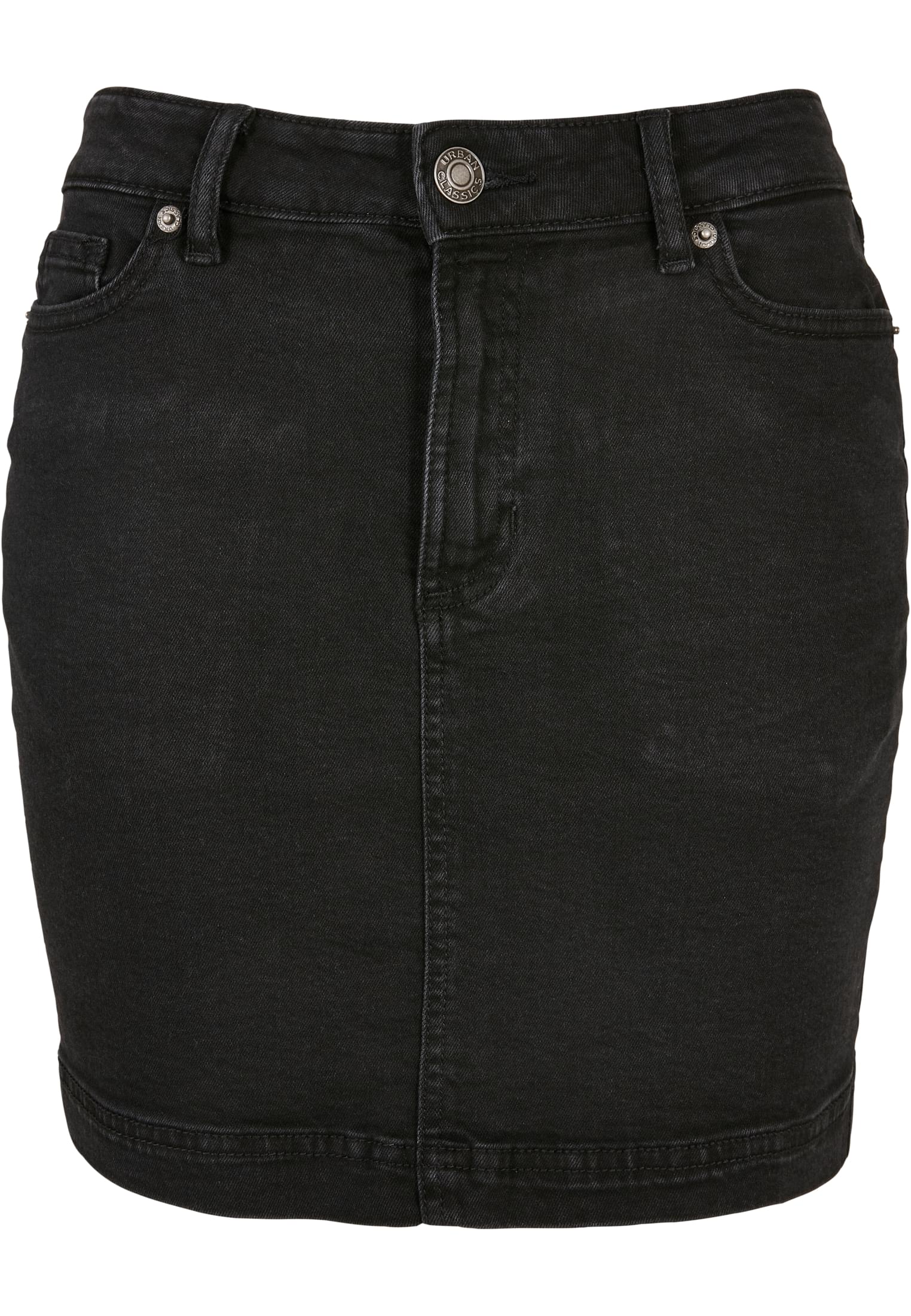 Frauen Ladies Organic Stretch Denim Mini Skirt in Farbe black washed