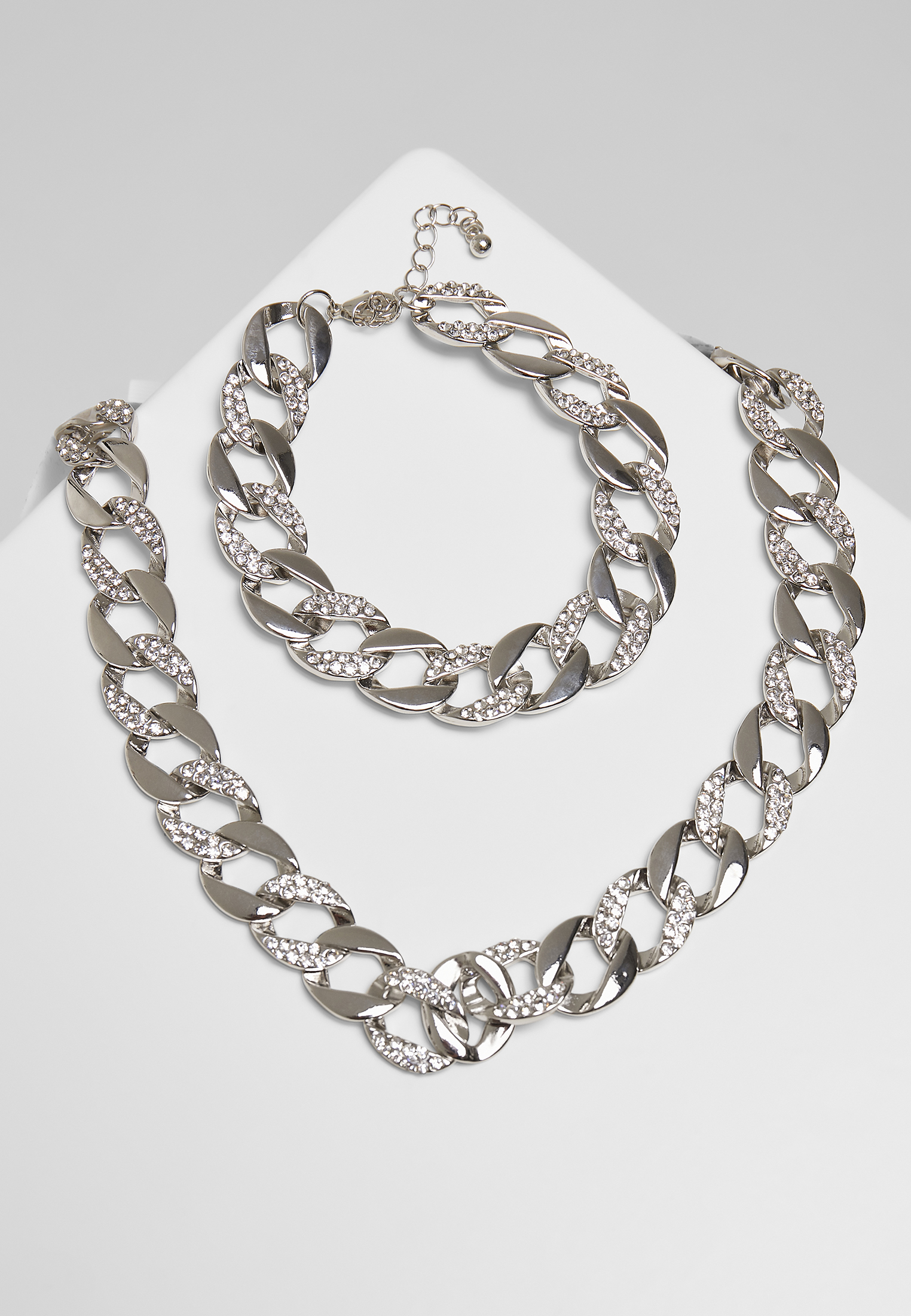 Schmuck Basic Diamond Necklace And Bracelet Set in Farbe silver