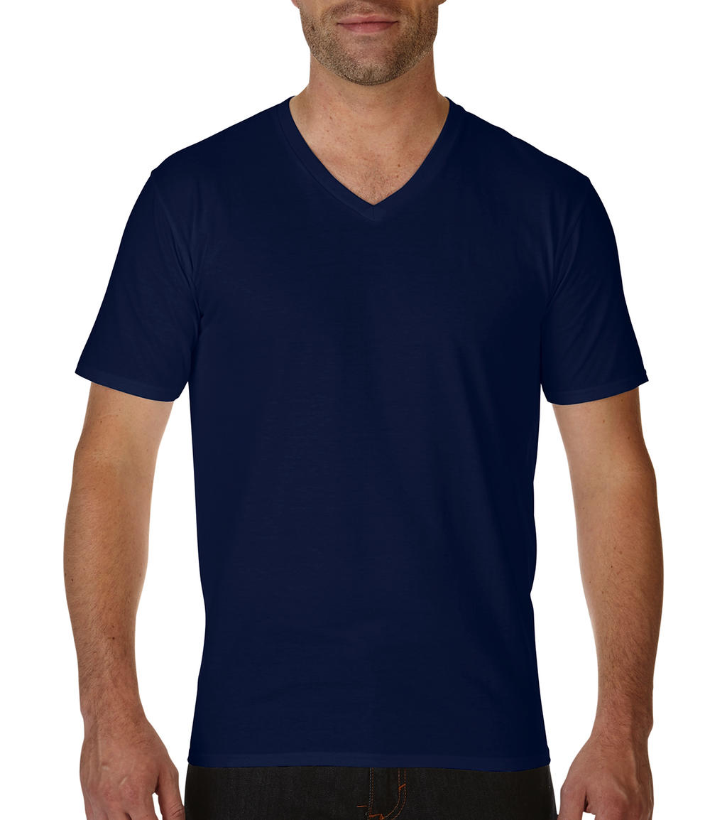  Premium Cotton Adult V-Neck T-Shirt in Farbe Navy