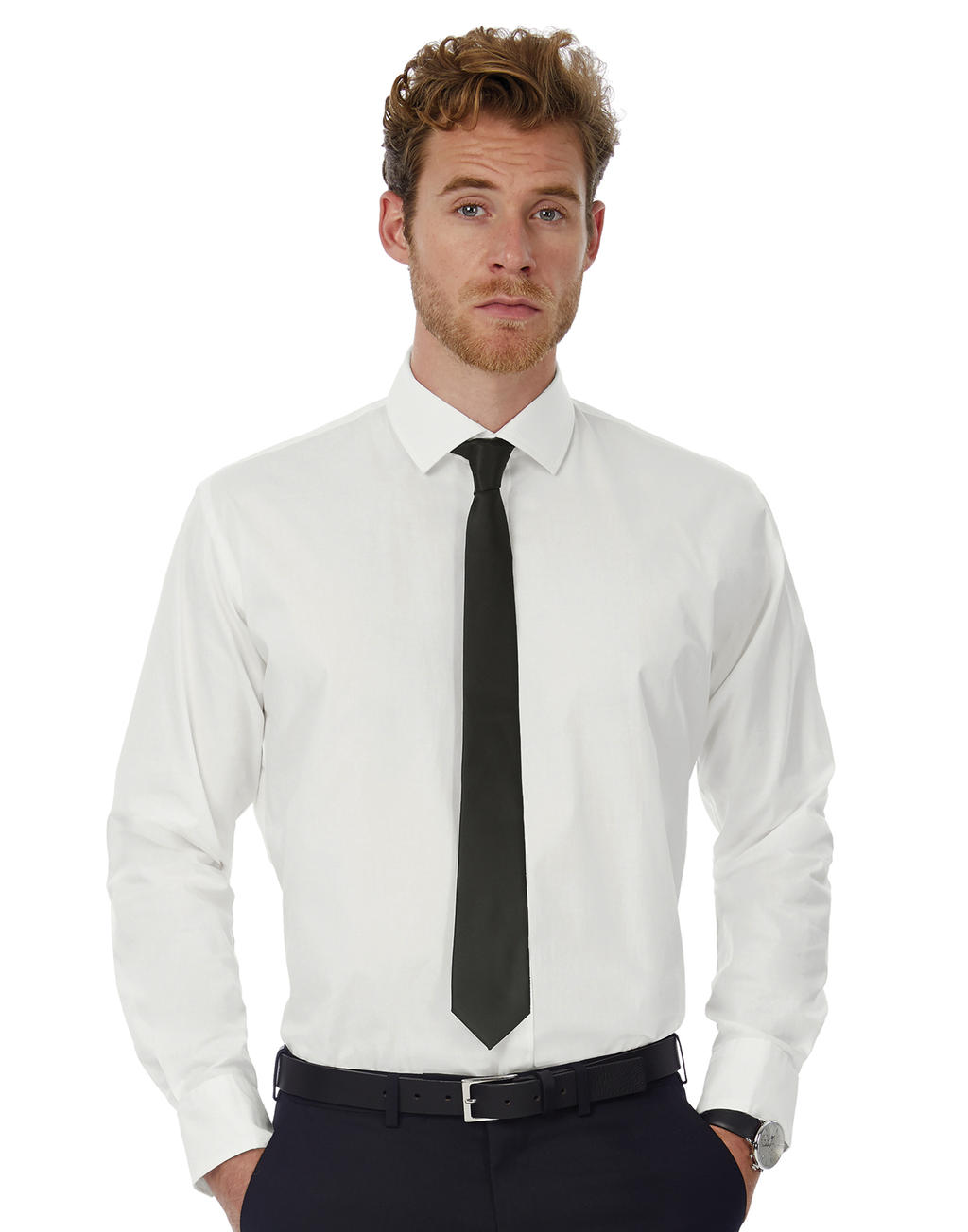  Black Tie LSL/men Shirt in Farbe White