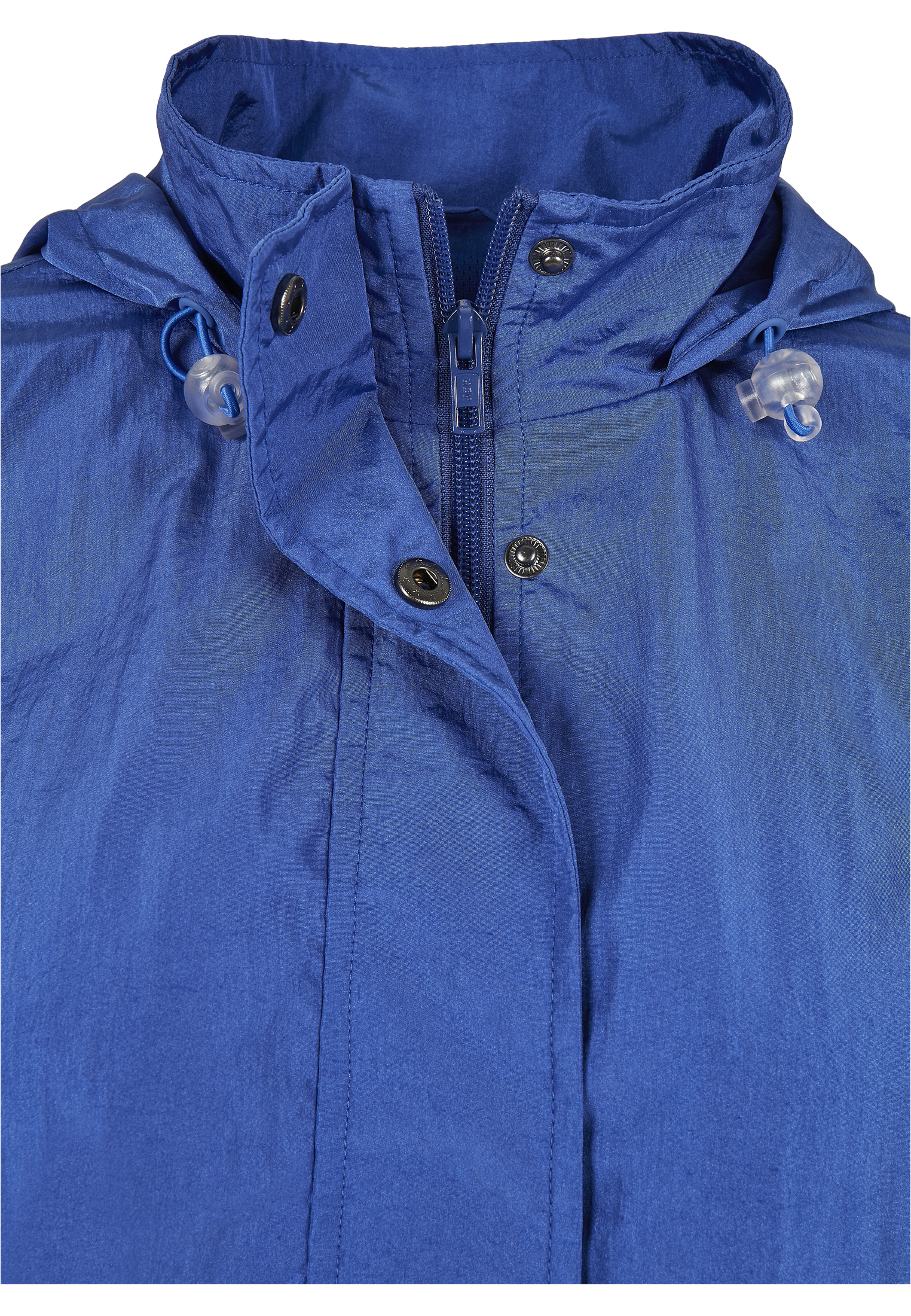 Light Jackets Ladies Oversized Shiny Crinkle Nylon Jacket in Farbe sporty blue