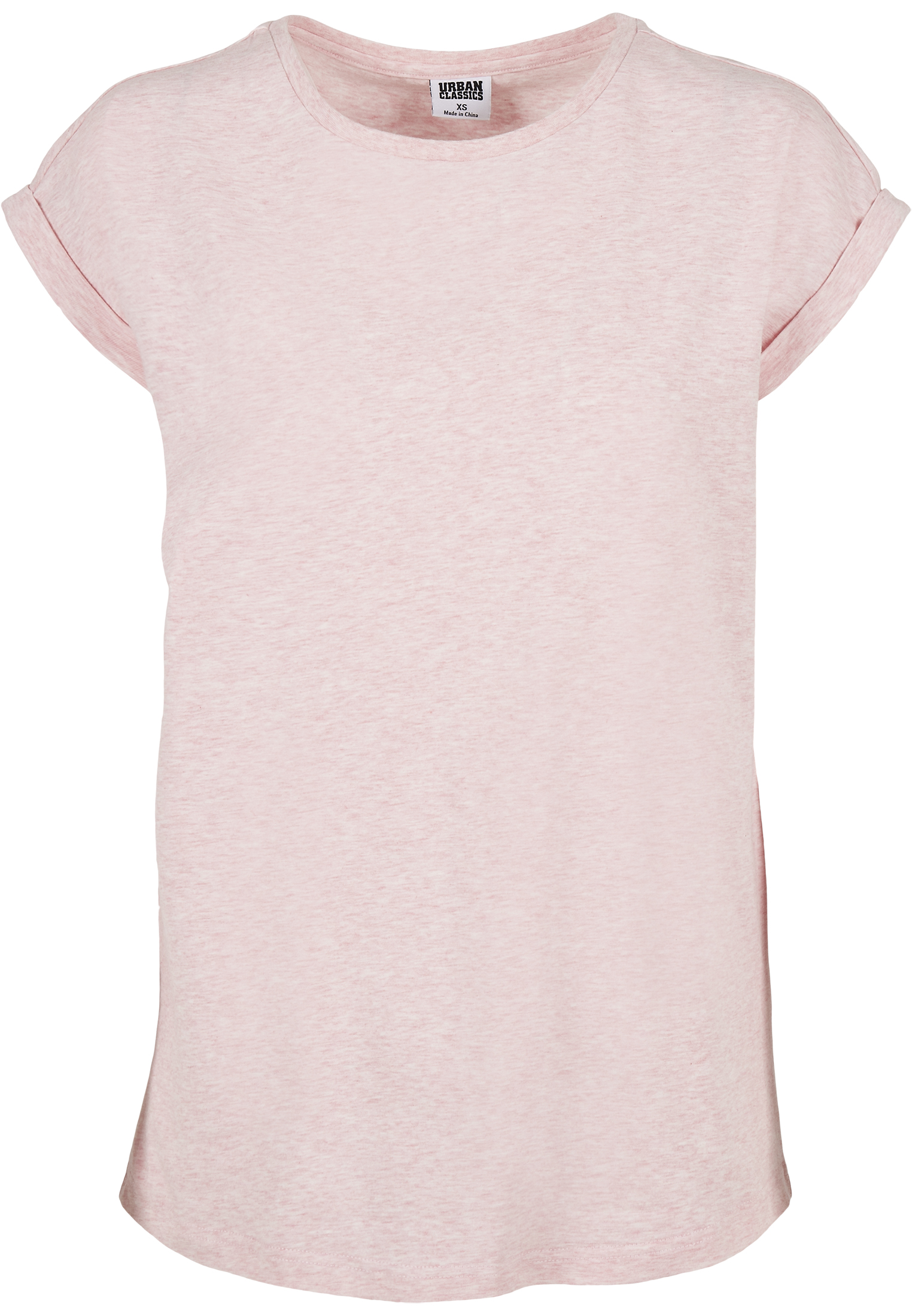 T-Shirts Ladies Color Melange Extended Shoulder Tee in Farbe pink melange