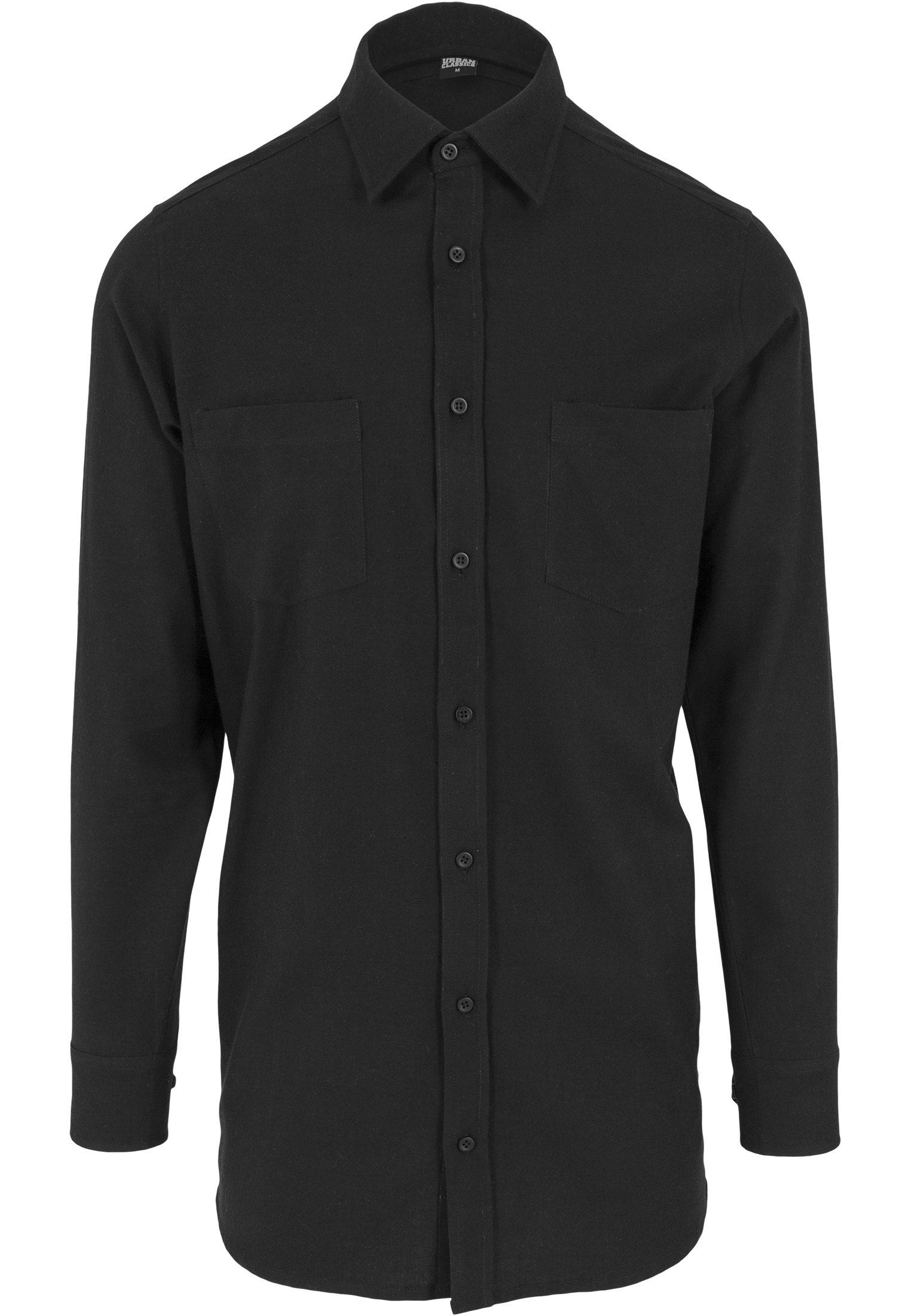 Hemden Side-Zip Long Checked Flanell Shirt in Farbe blk/blk