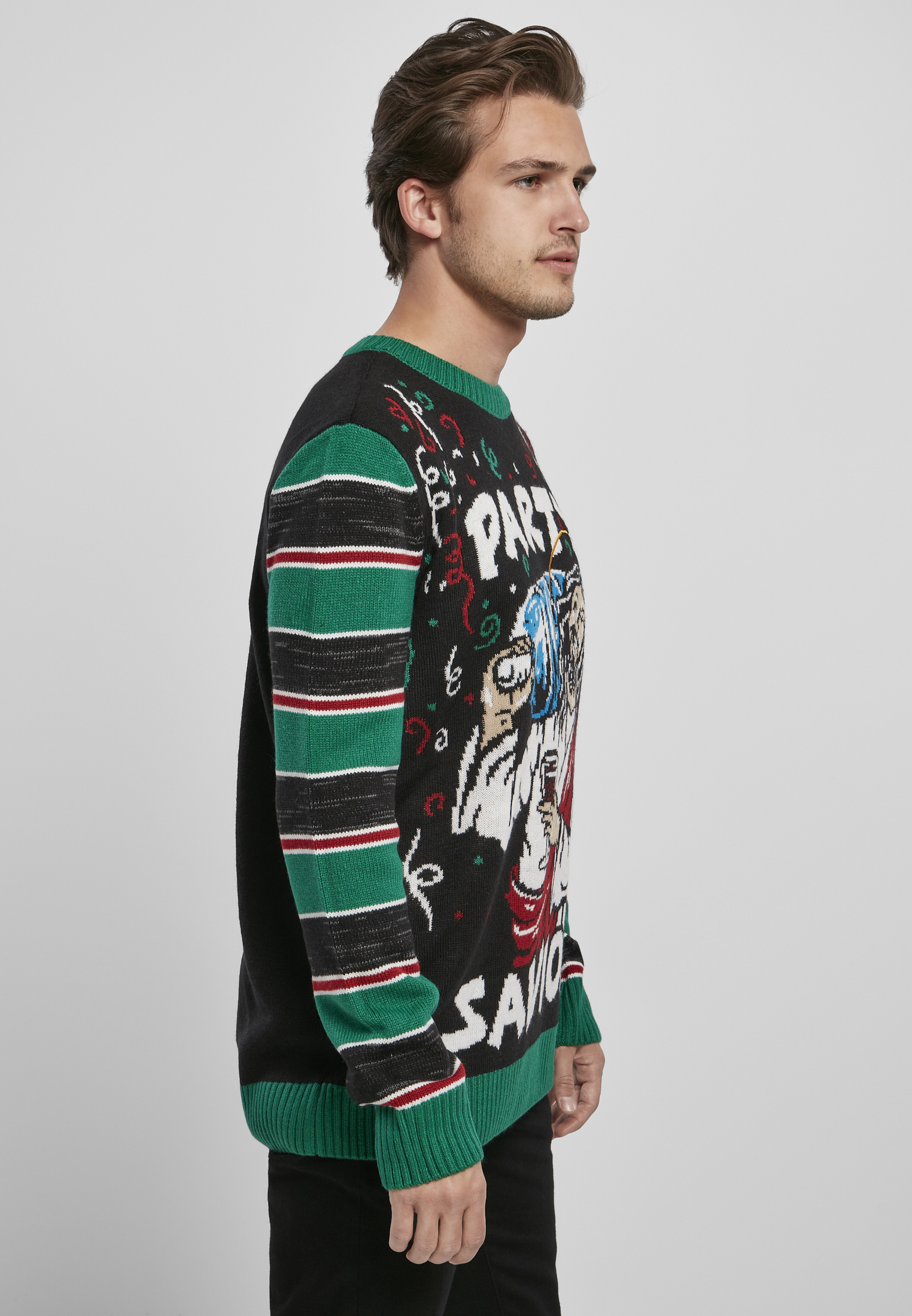 Crewnecks Savior Christmas Sweater in Farbe black/x-masgreen