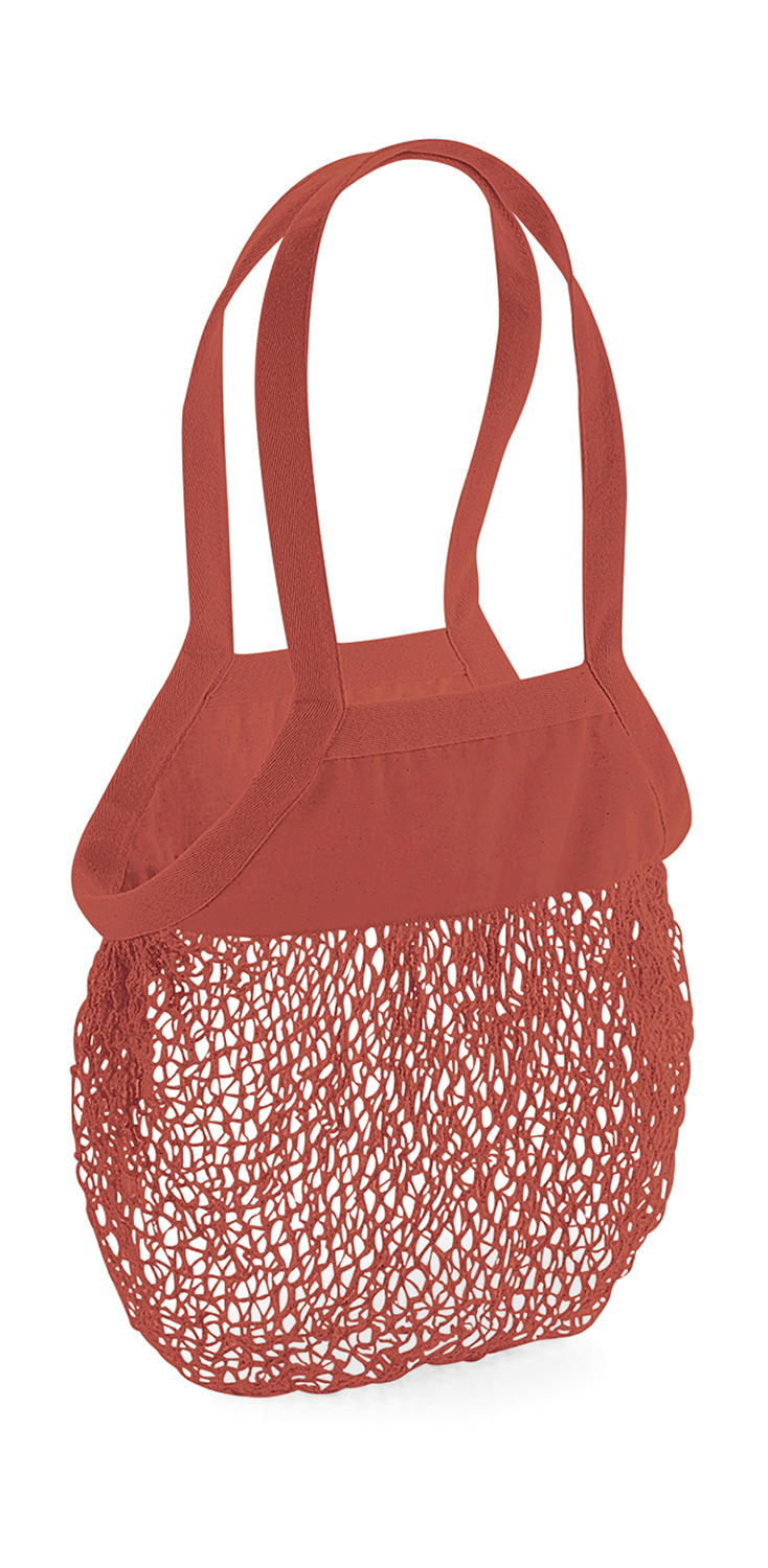  Organic Cotton Mesh Grocery Bag in Farbe Orange Rust