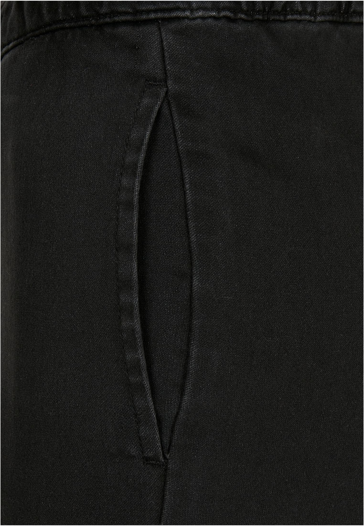 Hosen Ladies Knitted Denim High Waist Cargo Pants in Farbe black