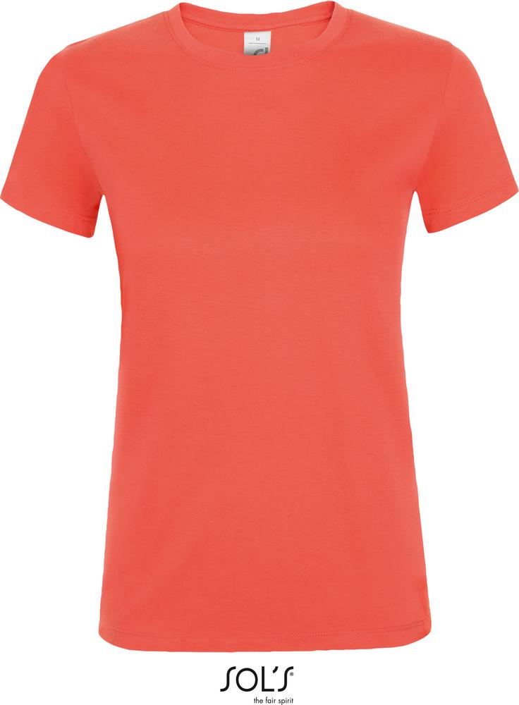 T-Shirt Regent Women Damen Rundhals T-Shirt in Farbe coral