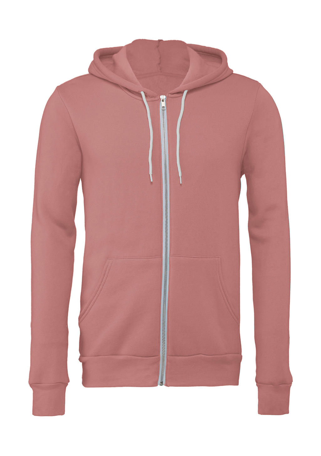  Unisex Poly-Cotton Full Zip Hoodie in Farbe Mauve